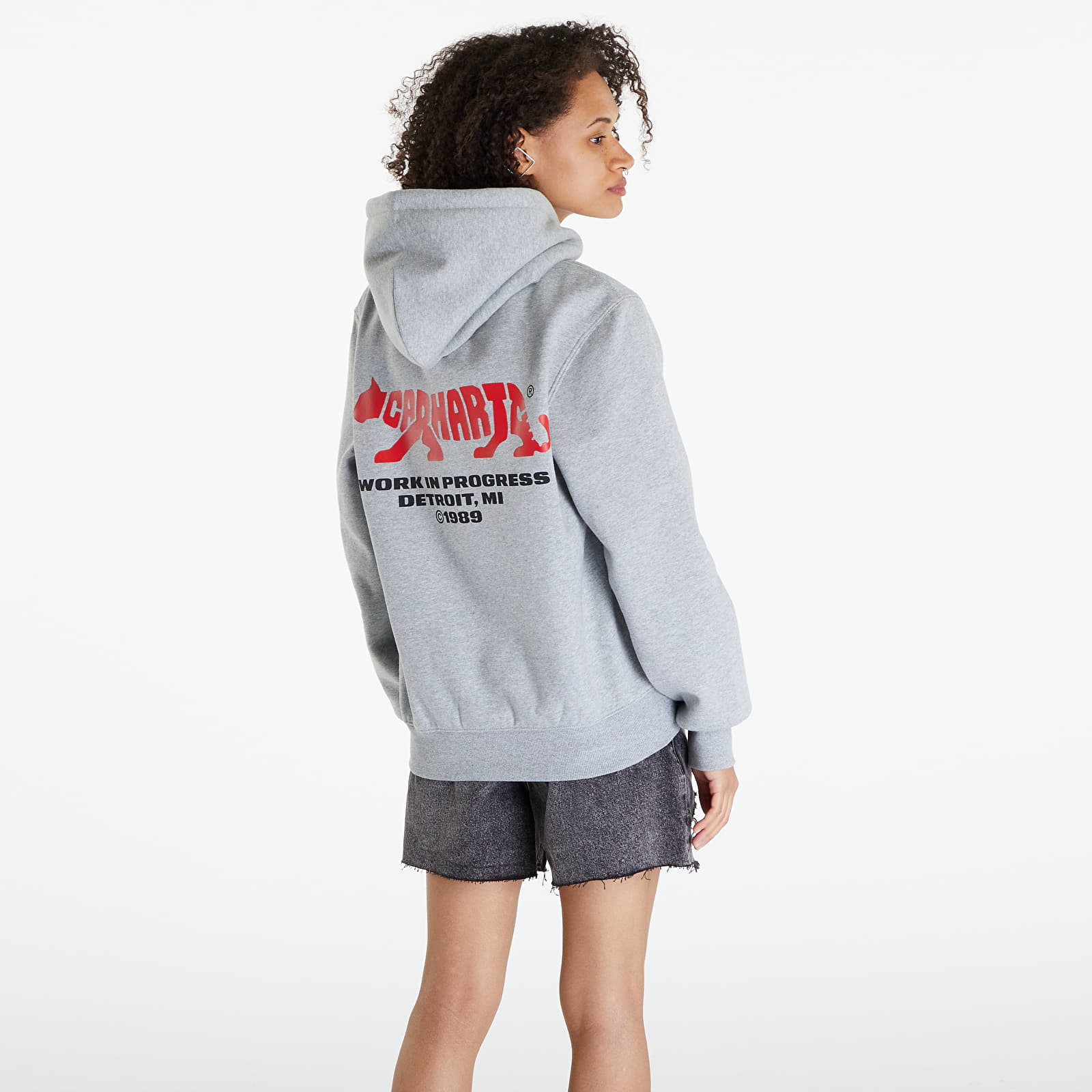 Mikiny Carhartt WIP Rocky Script Hoodie UNISEX Grey Heather