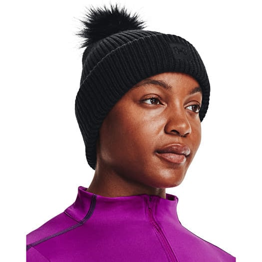 Hat Under Armour Halftime Ribbed Pom Black