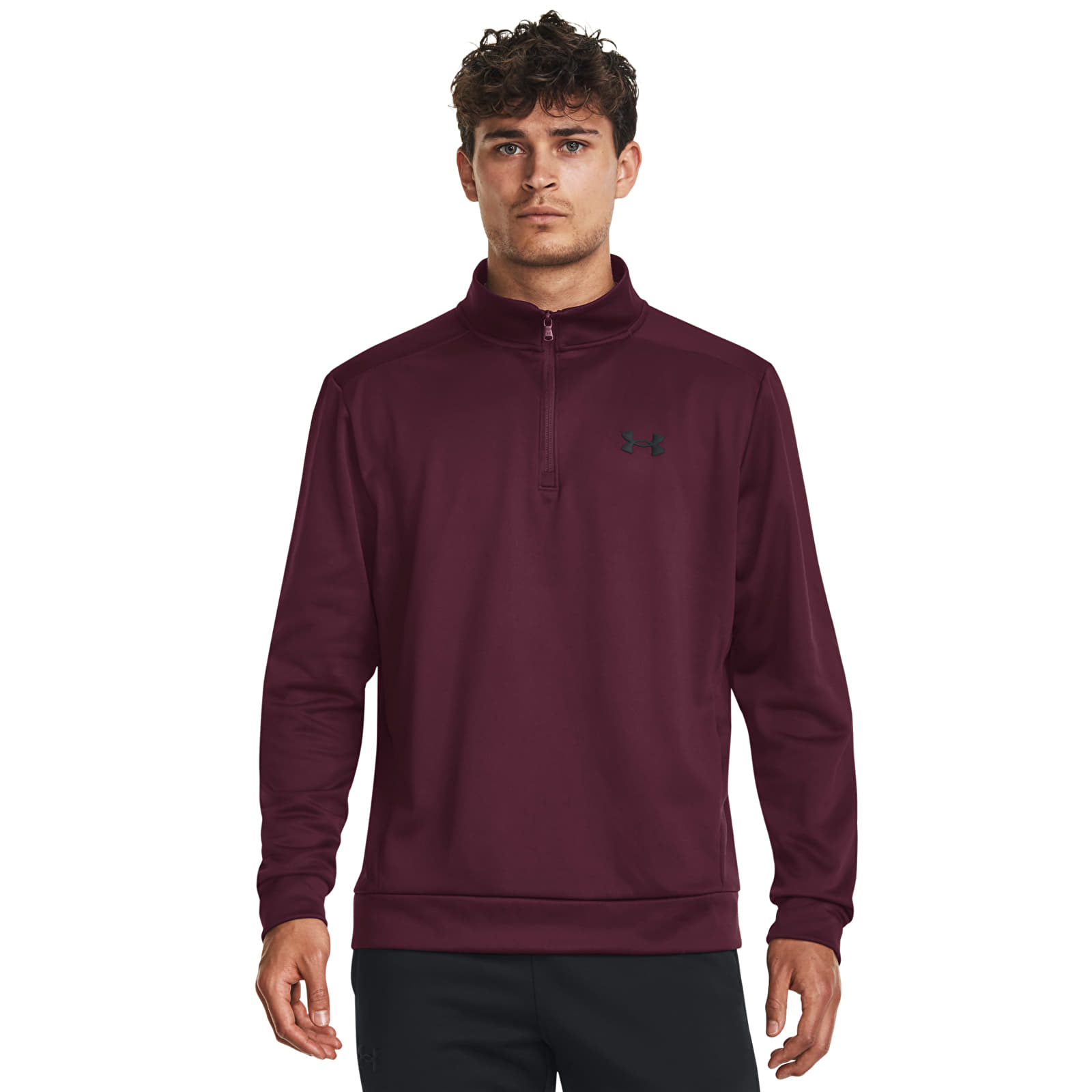 Mikinas ar kapuci un sporta krekli Under Armour Armour Fleece 1/4 Zip Dark Maroon