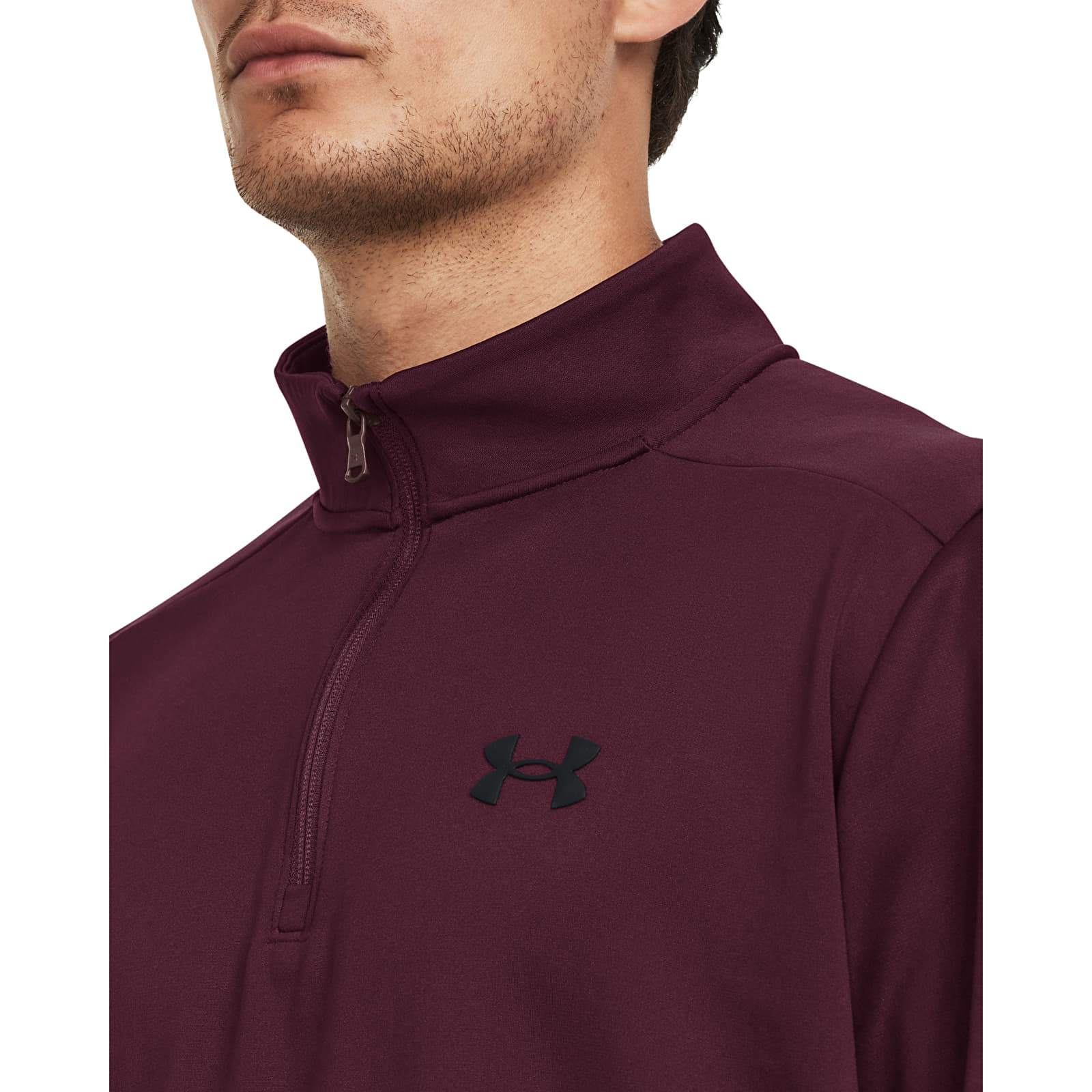 Mikinas ar kapuci un sporta krekli Under Armour Armour Fleece 1/4 Zip Dark Maroon