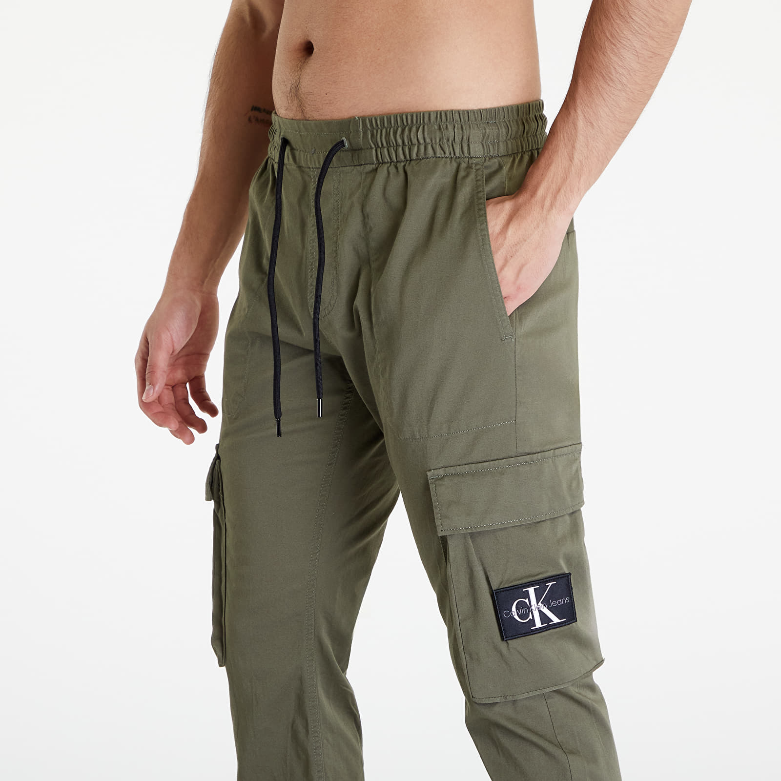 Kalhoty Calvin Klein Jeans Skinny Washed Cargo Pants Green
