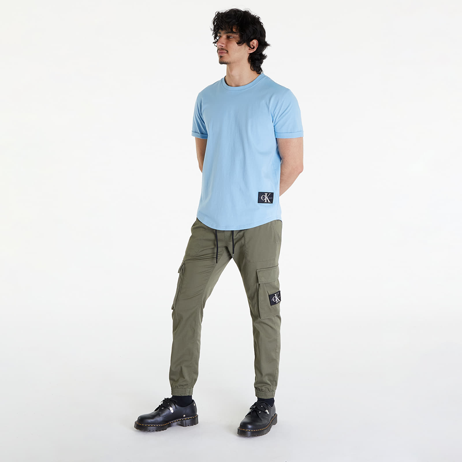 Trička Calvin Klein Jeans Cotton Badge T-Shirt Dusk Blue