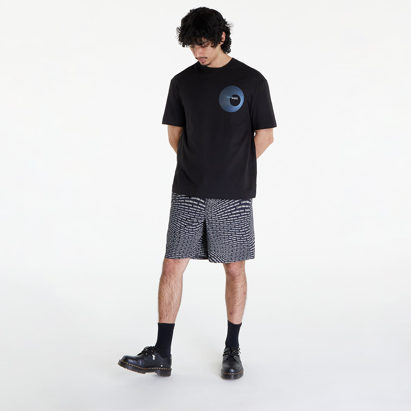 T-Shirts Calvin Klein Jeans Circle Frequency Logo T-Shirt Black