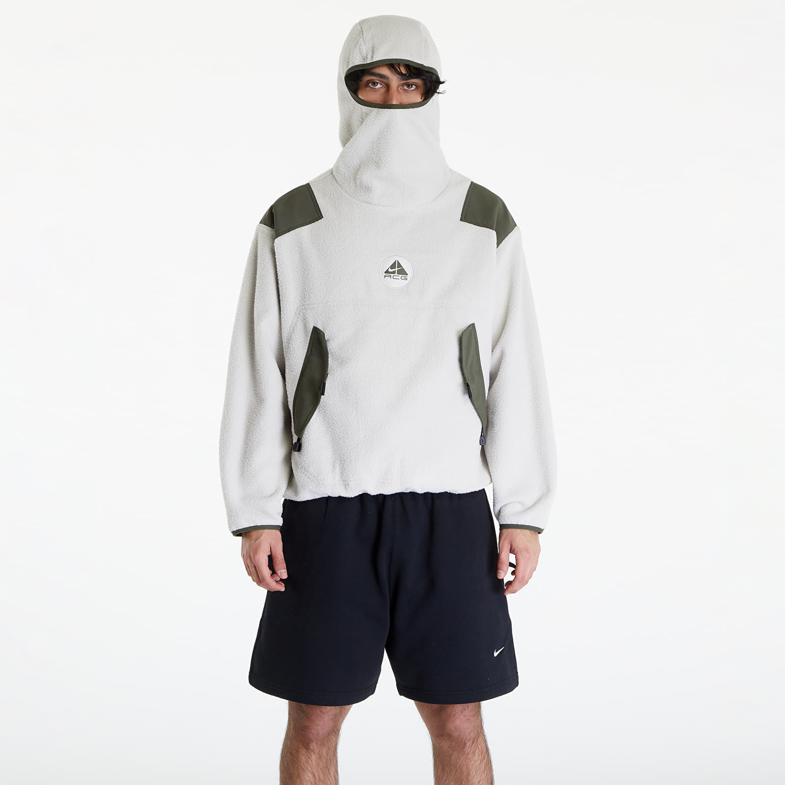 Nike ACG Men\'s Balaclava Retro Fleece Pullover UNISEX Light Bone/ Cargo Khaki/ Black/ Cargo Khaki