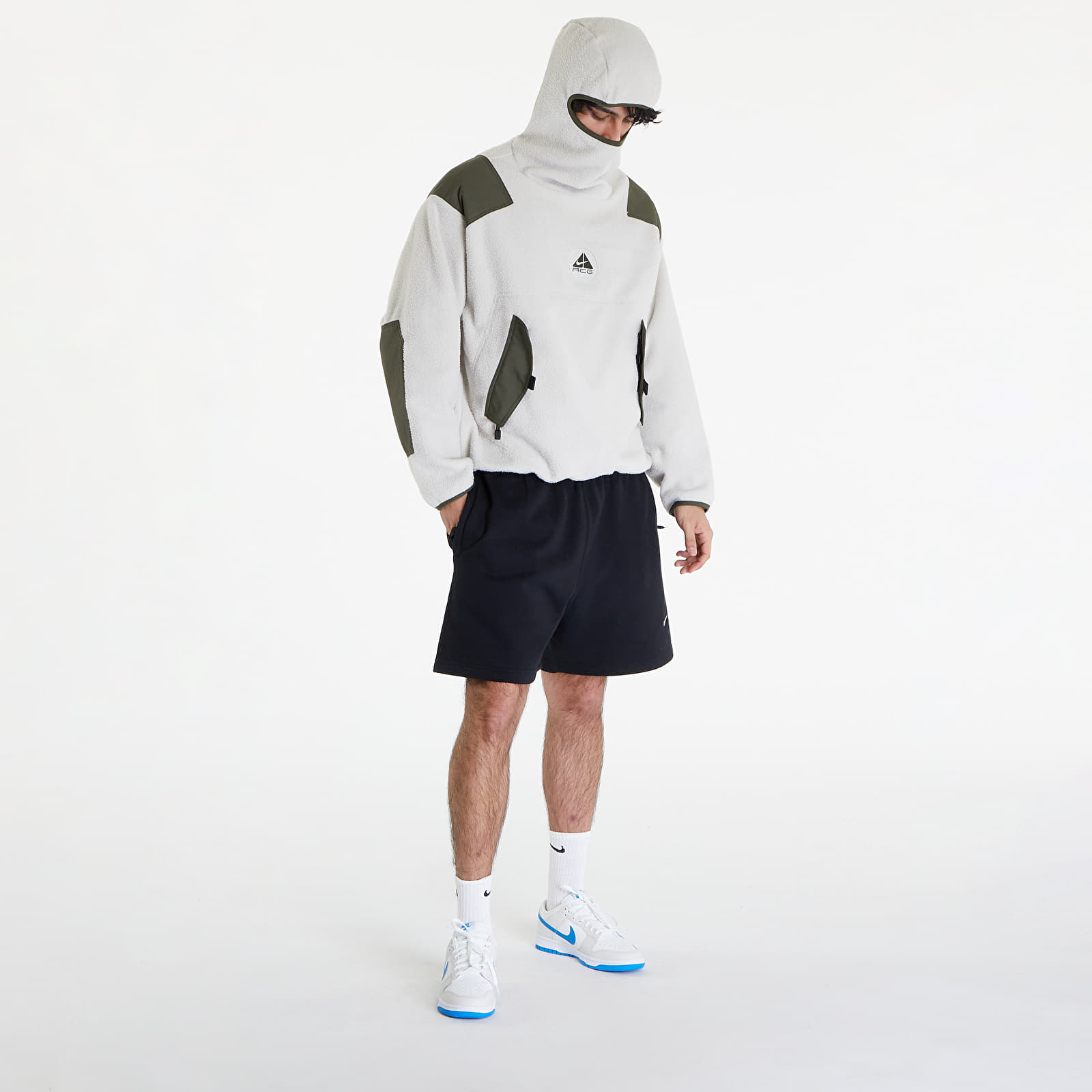 Hoodies and sweatshirts  Nike ACG Men's Balaclava Retro Fleece Pullover Light Bone/ Cargo Khaki/ Black/ Cargo Khaki