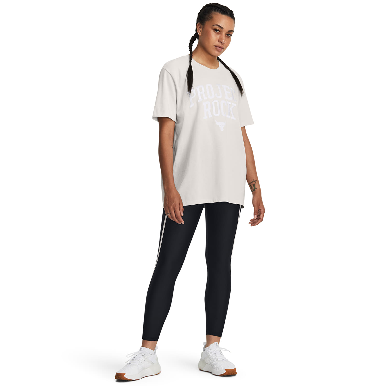 T-shirts Under Armour Project Rock Hwt Campus T White Clay