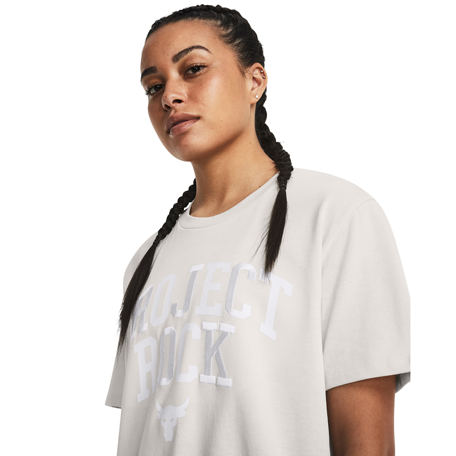 T-shirts Under Armour Project Rock Hwt Campus T White Clay