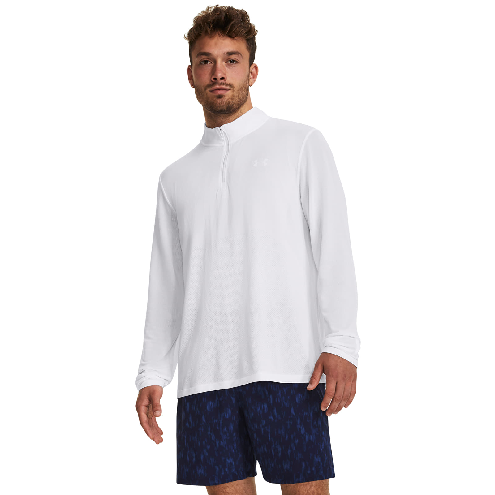 T-Shirts Under Armour Seamless Stride 1/4 Zip White