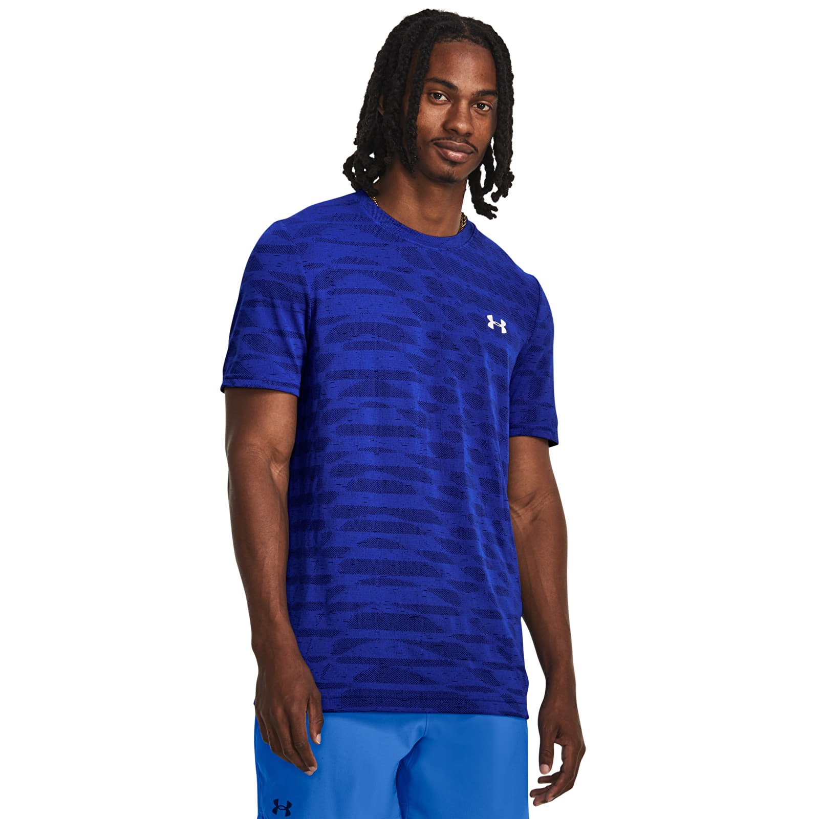 Koszulki Under Armour Seamless Ripple Ss Team Royal