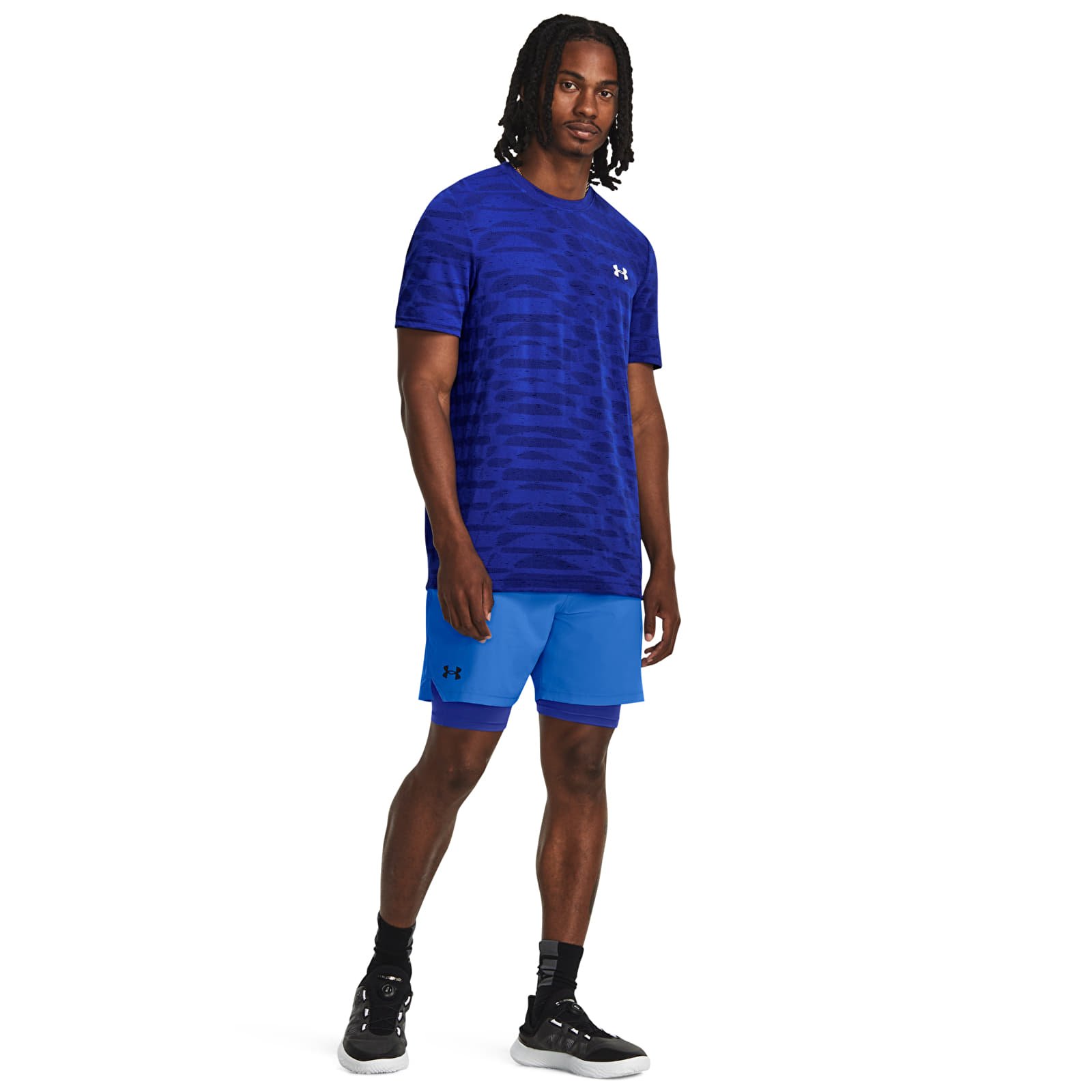 Koszulki Under Armour Seamless Ripple Ss Team Royal