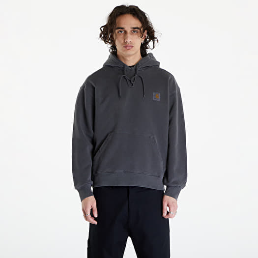 Sweatshirt Carhartt WIP Hooded Nelson Sweat UNISEX Charcoal Garment Dyed