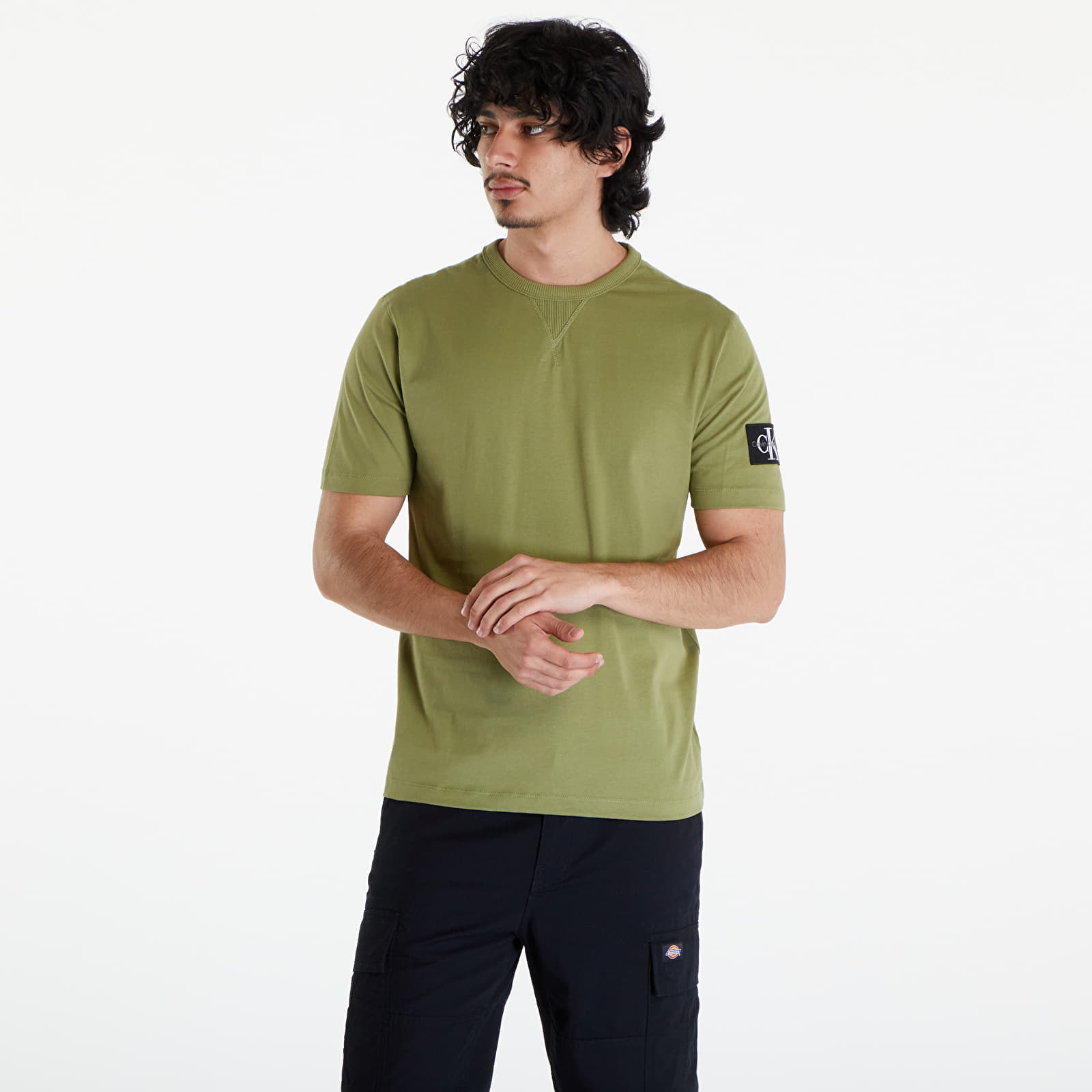 Trička Calvin Klein Jeans Cotton Badge T-Shirt Dark Juniper