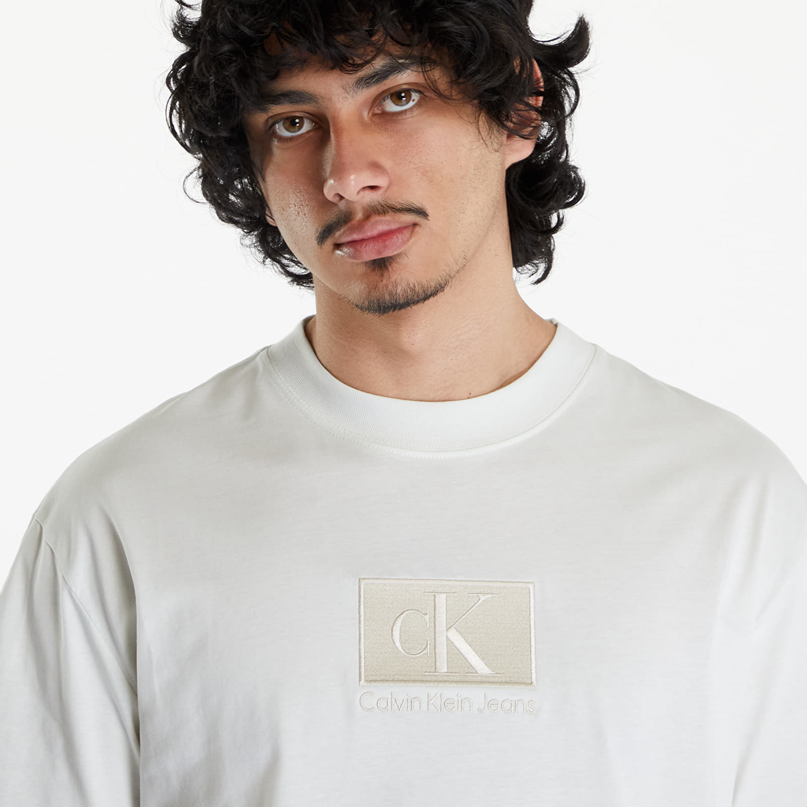 T-shirts Calvin Klein Jeans Embroidery Patch T-Shirt White