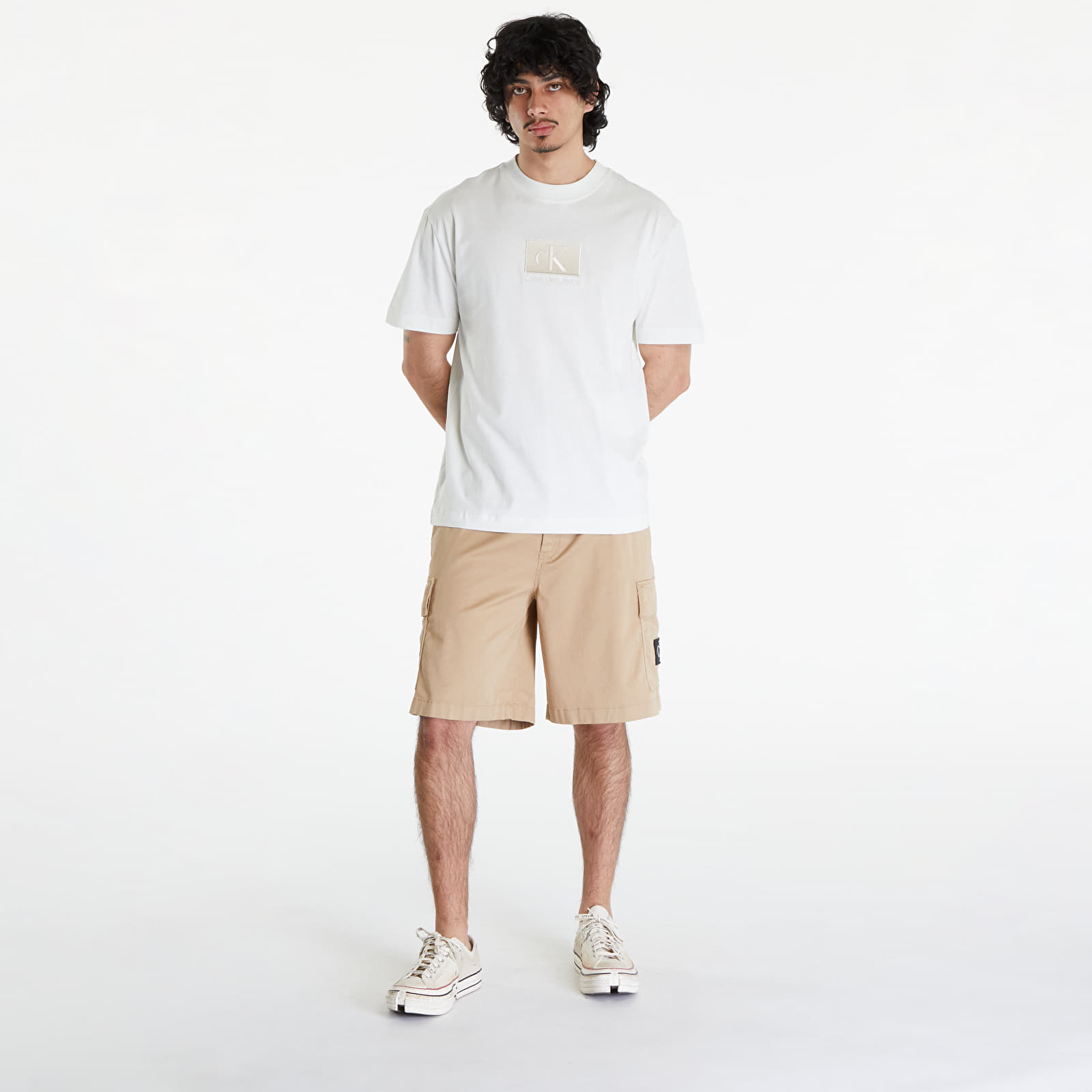 T-shirts Calvin Klein Jeans Embroidery Patch T-Shirt White