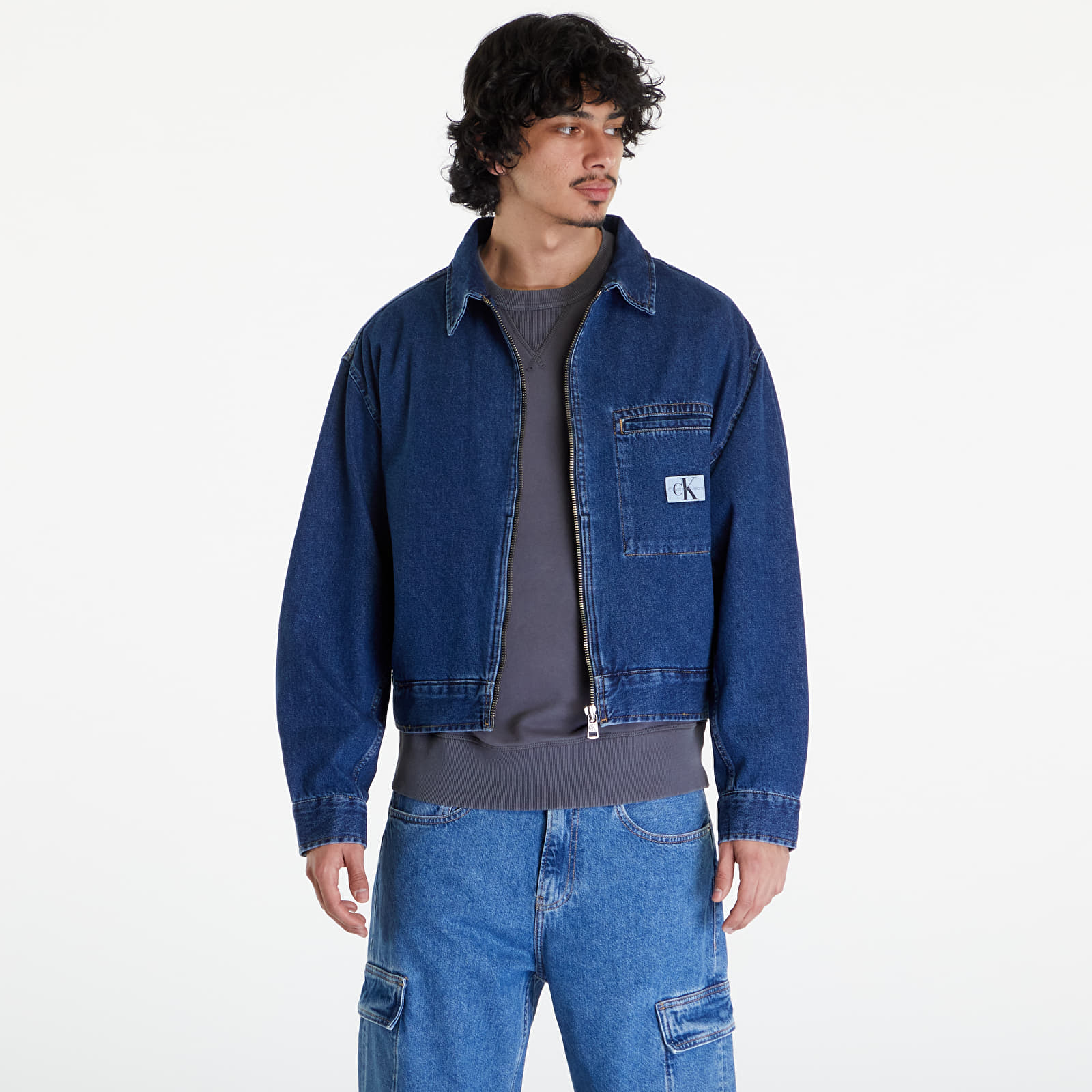 Giacche Calvin Klein Jeans Denim Relaxed Zip Up Jacket Denim