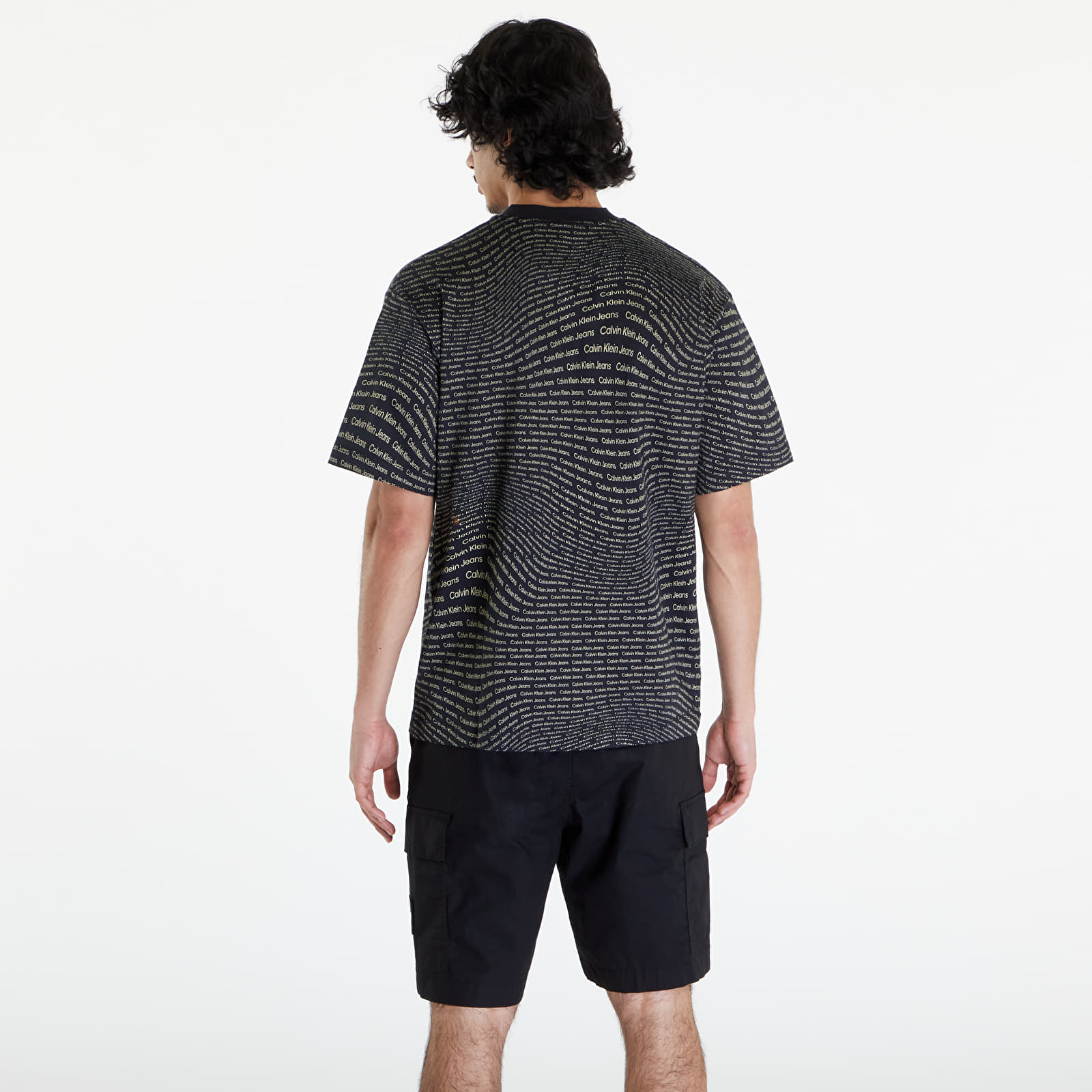 Majice Calvin Klein Jeans Warp Logo T-Shirt Black