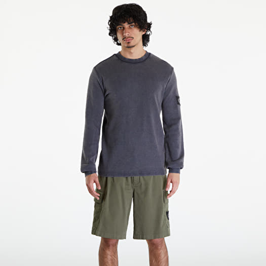 Φούτερ Calvin Klein Jeans Badge Waffle Sweatshirt Washed Black