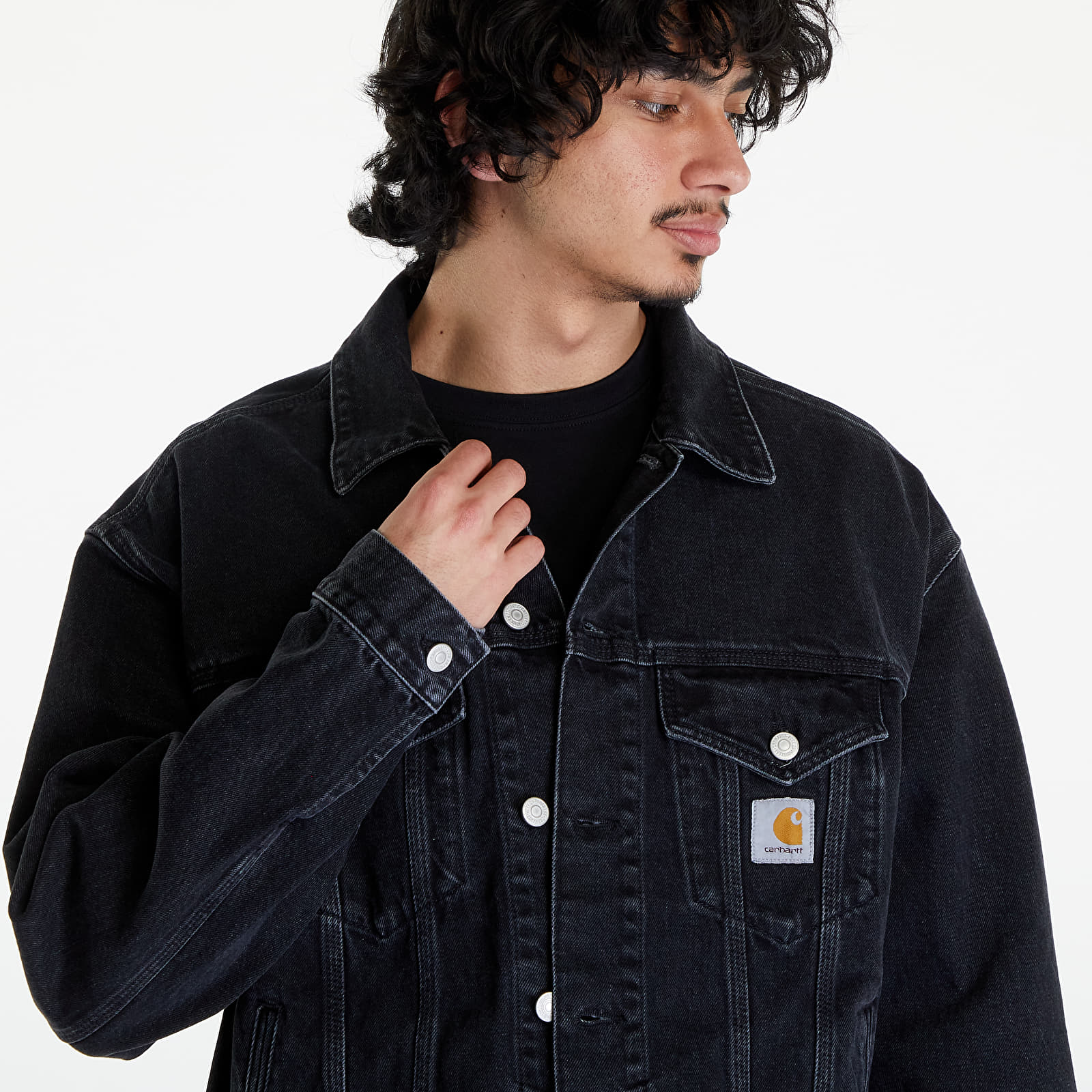 Jassen Carhartt WIP Helston Jacket UNISEX Black Stone Washed