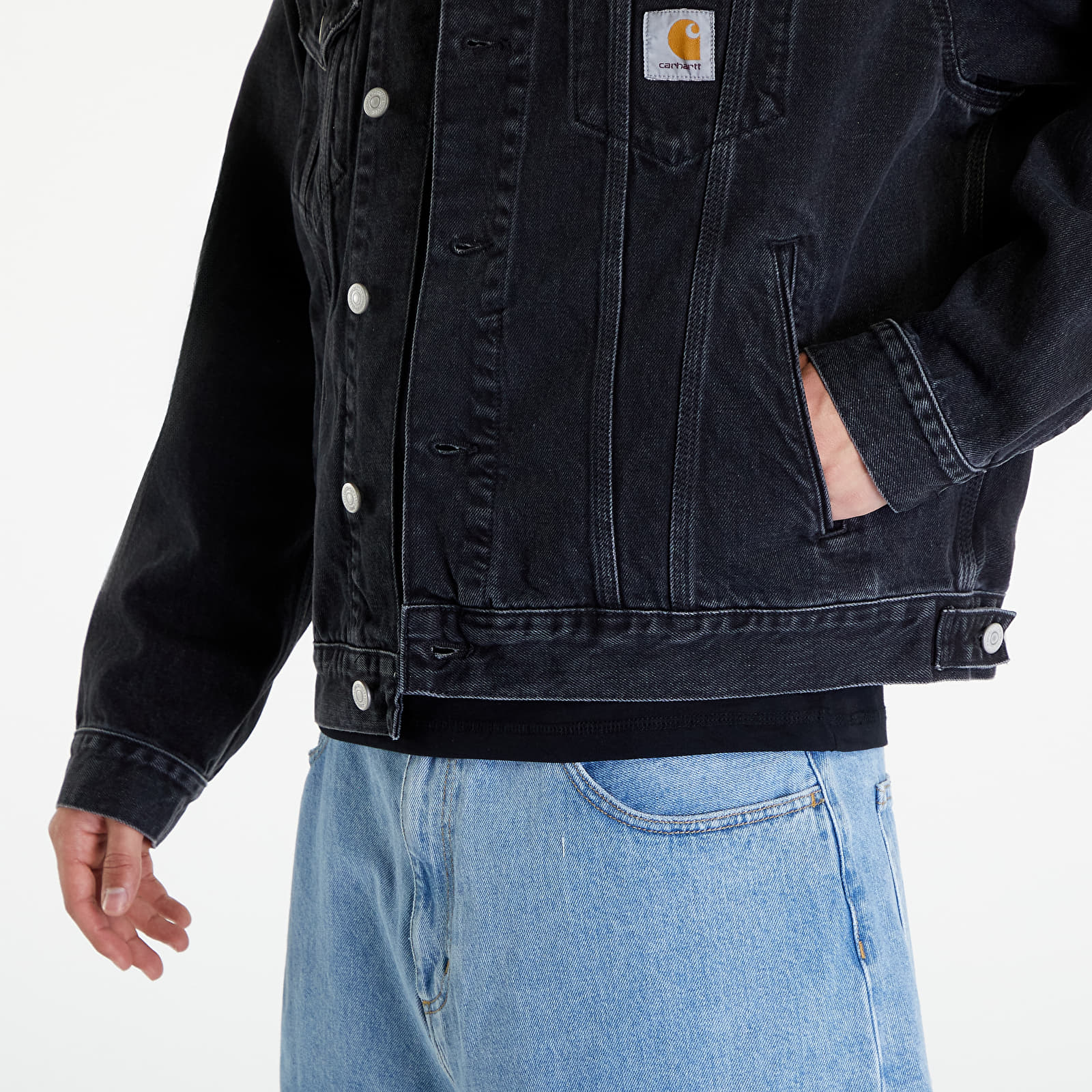 Jassen Carhartt WIP Helston Jacket UNISEX Black Stone Washed