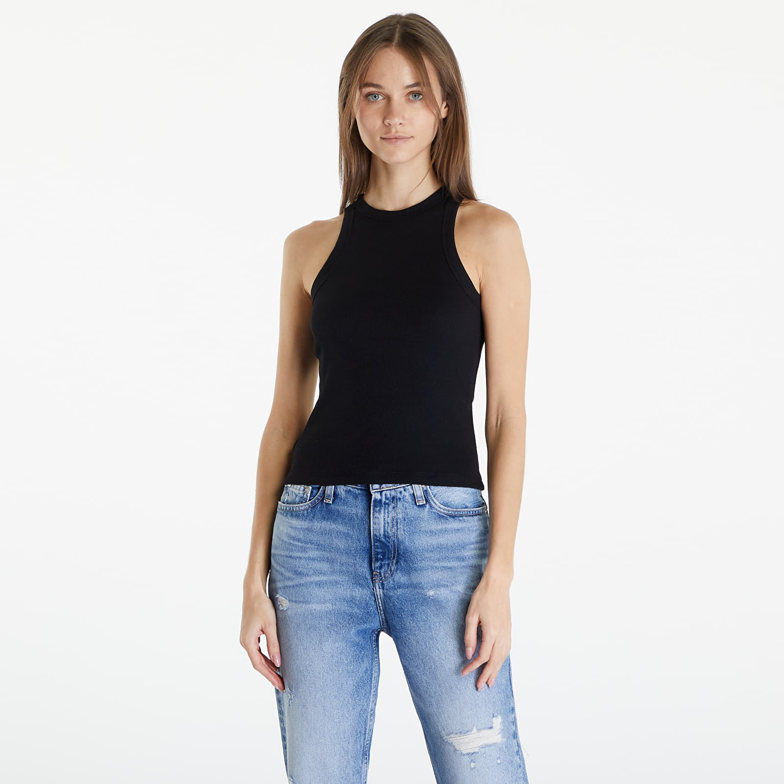 Toppe Urban Classics Ladies Racer Back Rib Top Black
