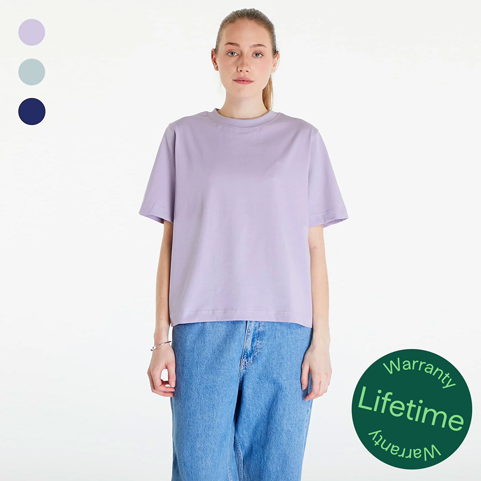 T-shirts Queens 3-Pack Women's Essential Tonal Print Lavander/ Leaf/ Navy