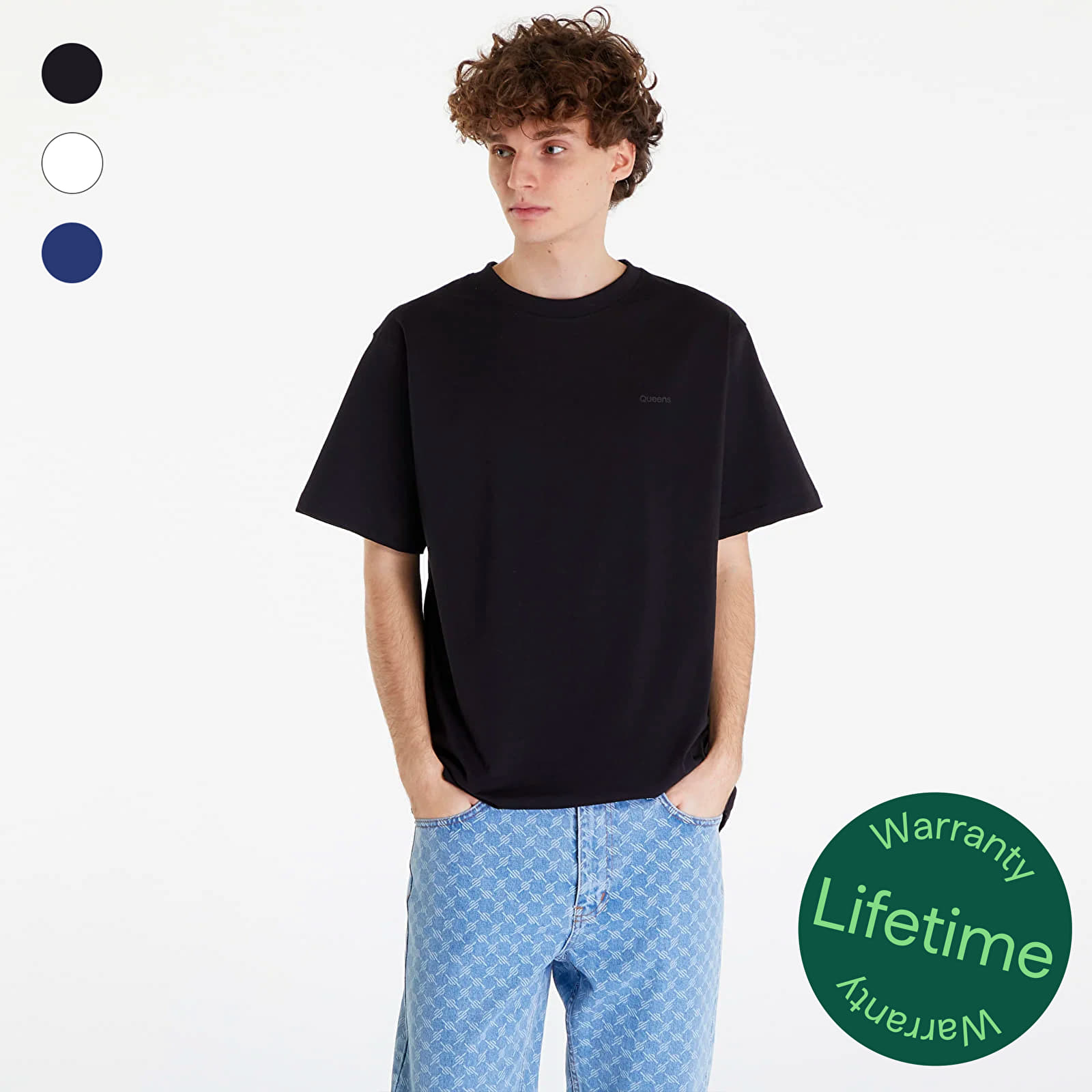 T-shirts Queens 3-Pack Men’s Essential Tonal Print Black/ White/ Navy