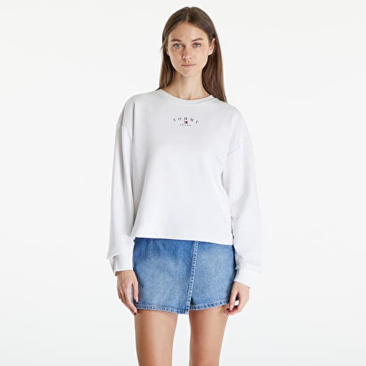 Mikina Tommy Jeans Essential Logo 2 Crewneck Sweatshirt White