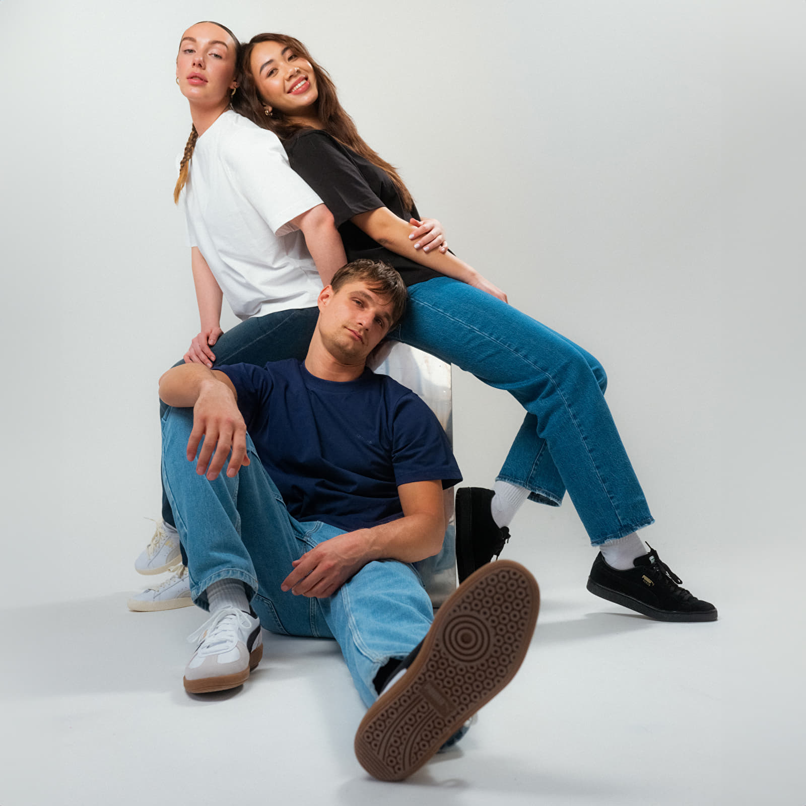 T-Shirts Queens 3-Pack Men’s Essential Contrast Print Black/ White/ Navy