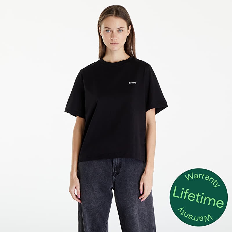 T-krekls Queens Women's Essential T-Shirt With Contrast Print Black