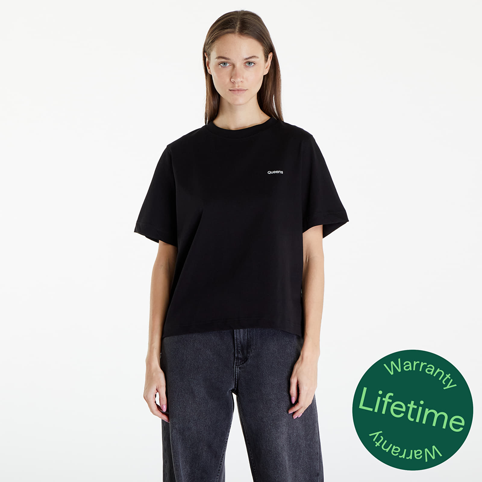 T-Shirts Queens Women's Essential T-Shirt With Contrast Print Black