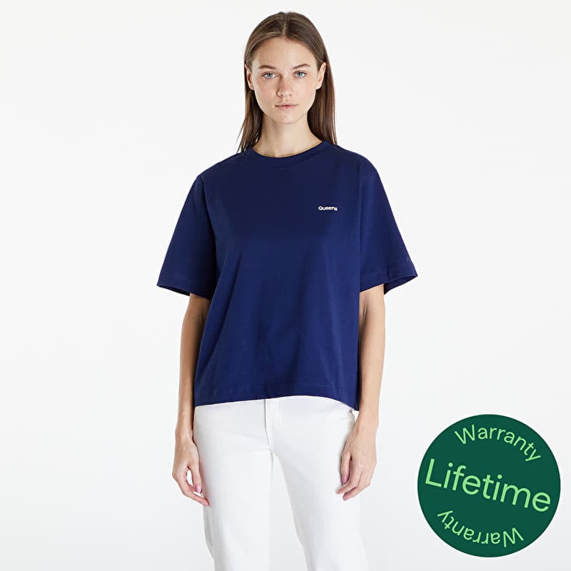 T-Shirt Queens Women's Essential T-Shirt With Contrast Print Navy
