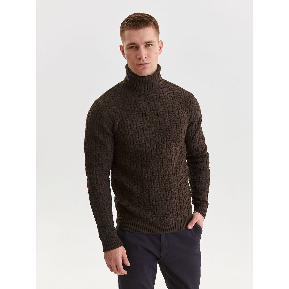Svetry Top Secret model 174215 Brown