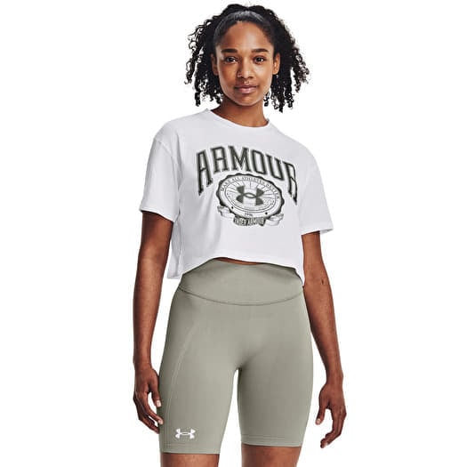 Under Armour Collegiate Crest Crop Ss White