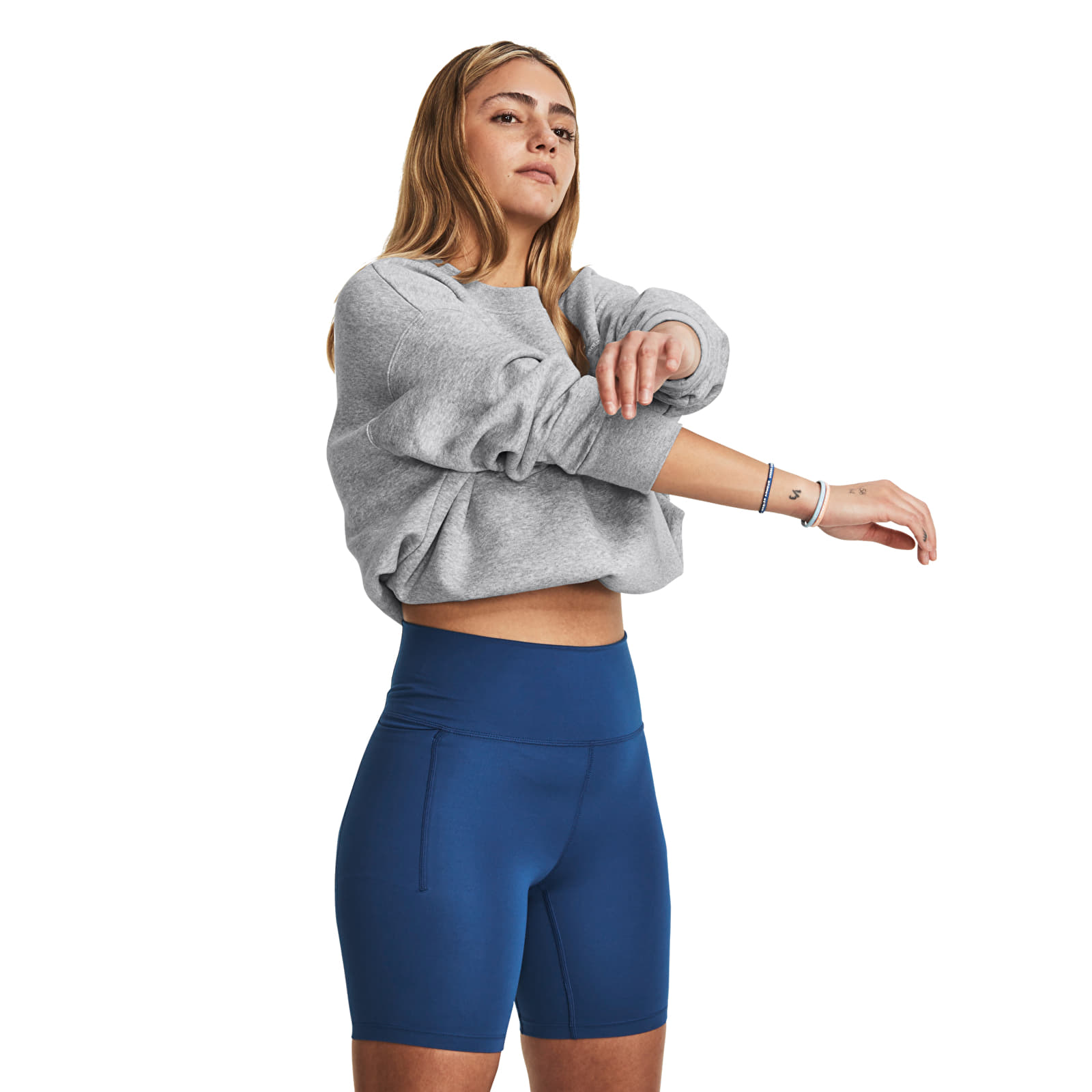 Kapuutsikud ja kampsunid Under Armour Essential Flc Os Crew Mod Gray Light Heather
