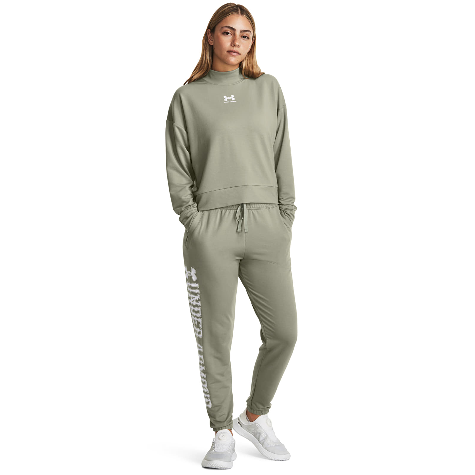 Hettegensere og sweatshirts Under Armour Rival Terry Mock Crew Grove Green