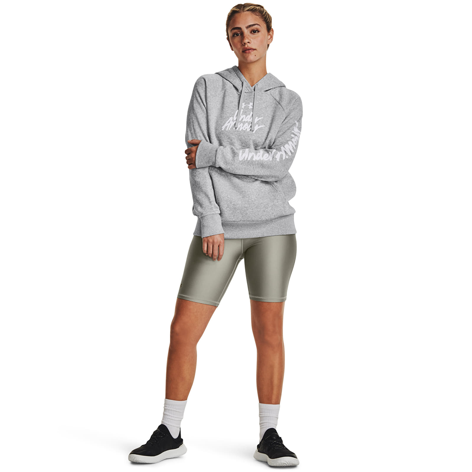 Dukserice Under Armour Rival Fleece Graphic Hdy Mod Gray Light Heather