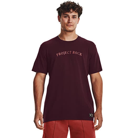 Μπλουζάκι Under Armour Project Rock Crest Hw Ss Dark Maroon