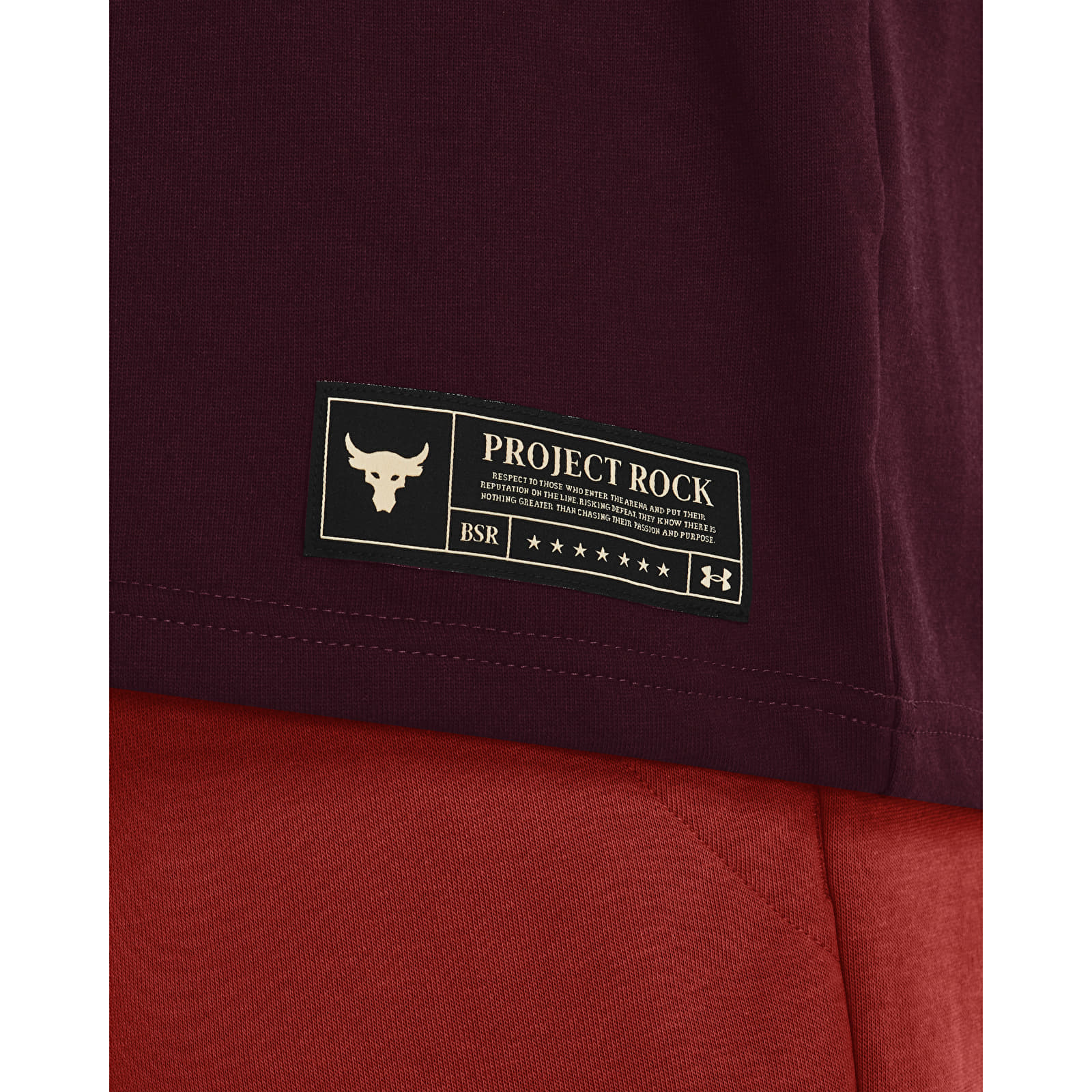 T-shirts Under Armour Project Rock Crest Hw Ss Dark Maroon