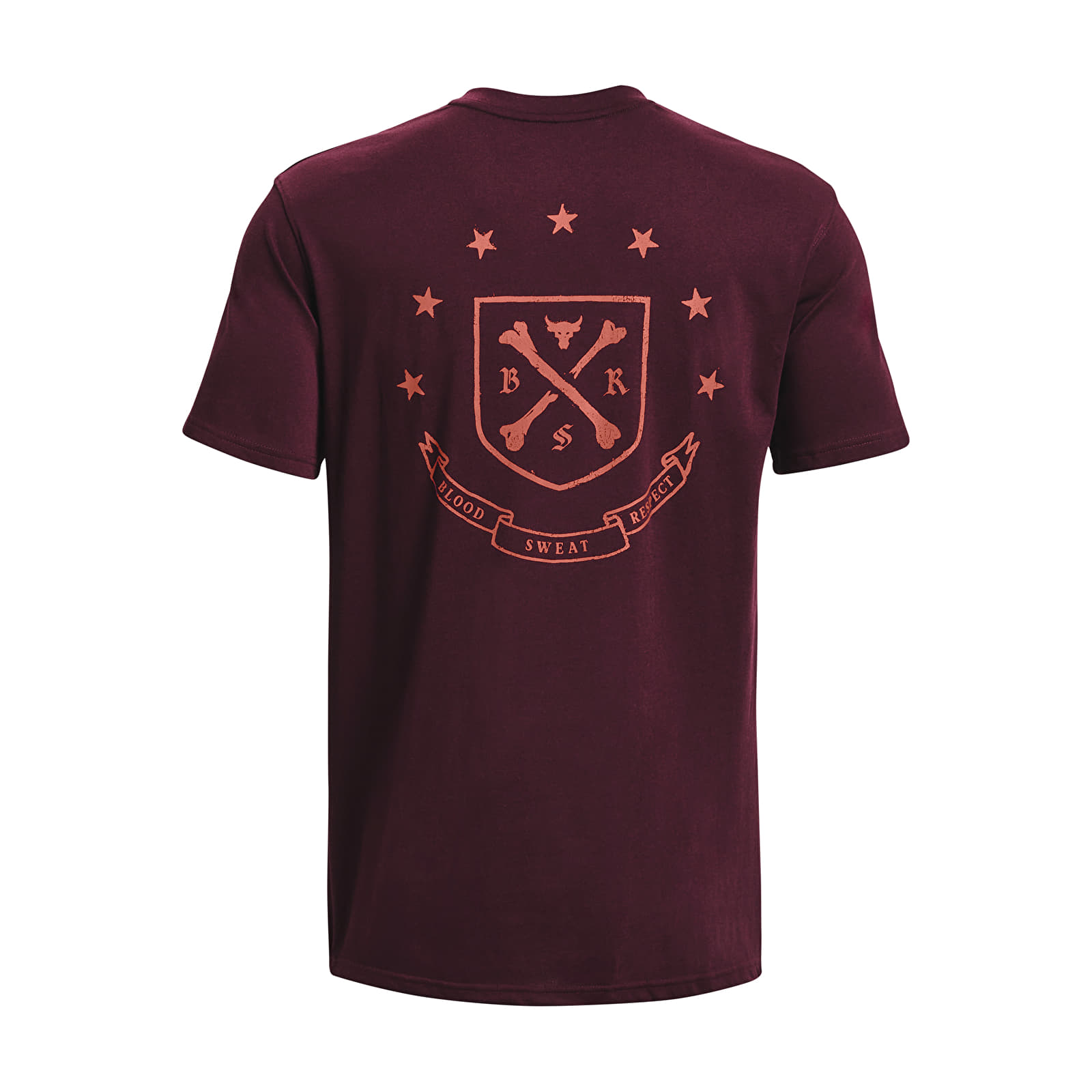 T-shirts Under Armour Project Rock Crest Hw Ss Dark Maroon