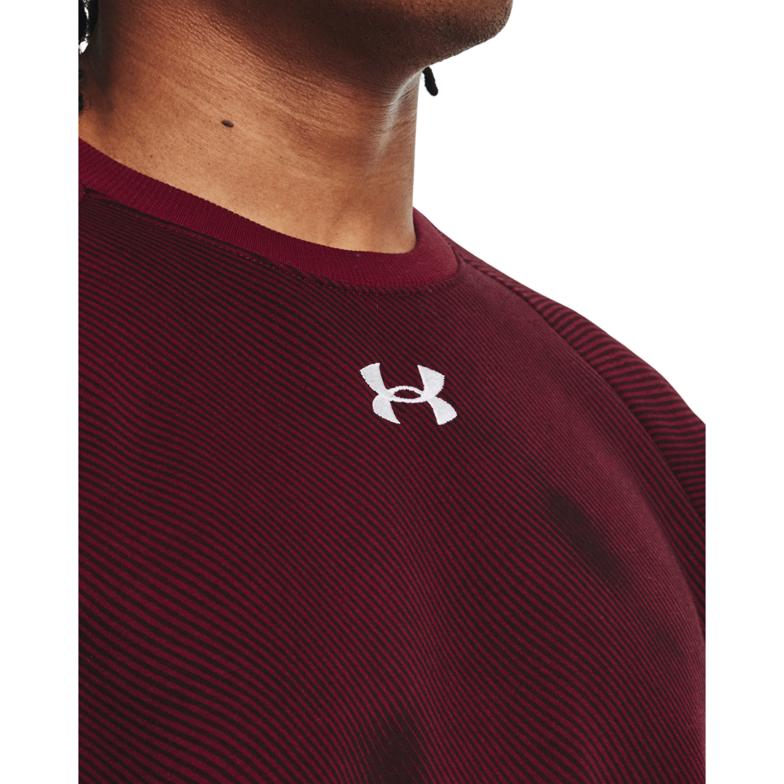Sudaderas Under Armour Rival Fleece Printed Crew Dark Maroon