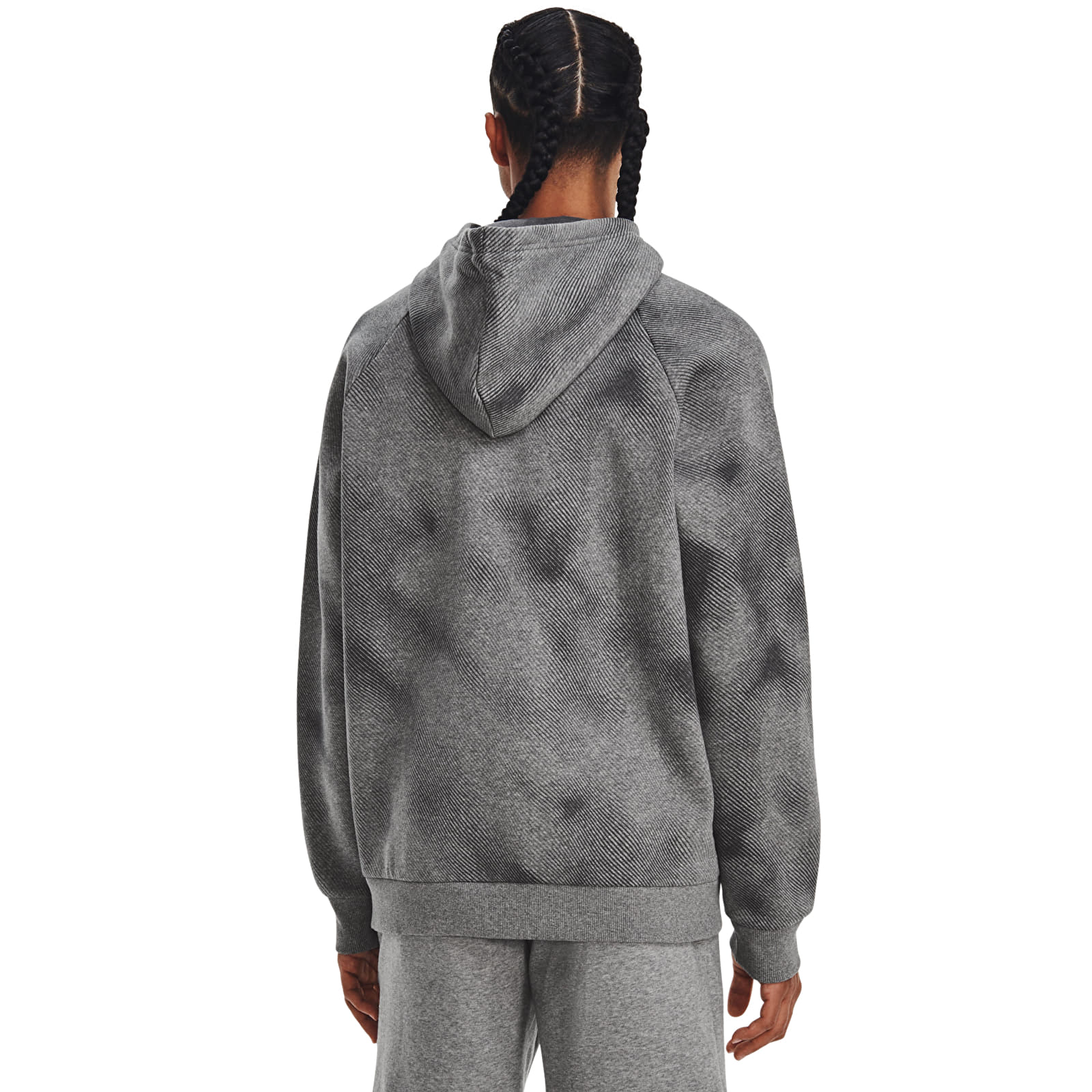 Pulóverek Under Armour Rival Fleece Printed Hd Castlerock Light Heather