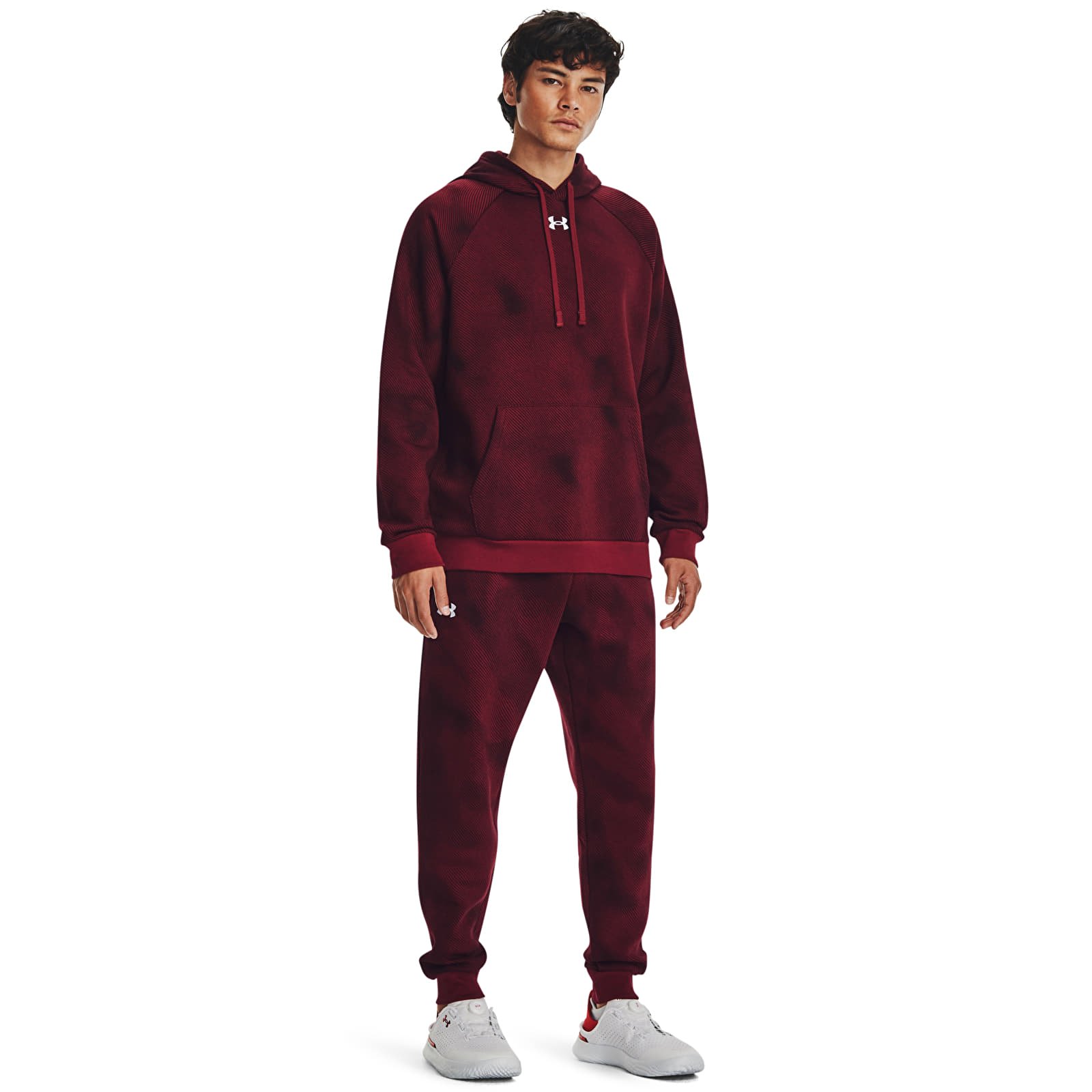 Sudaderas Under Armour Rival Fleece Printed Hd Dark Maroon