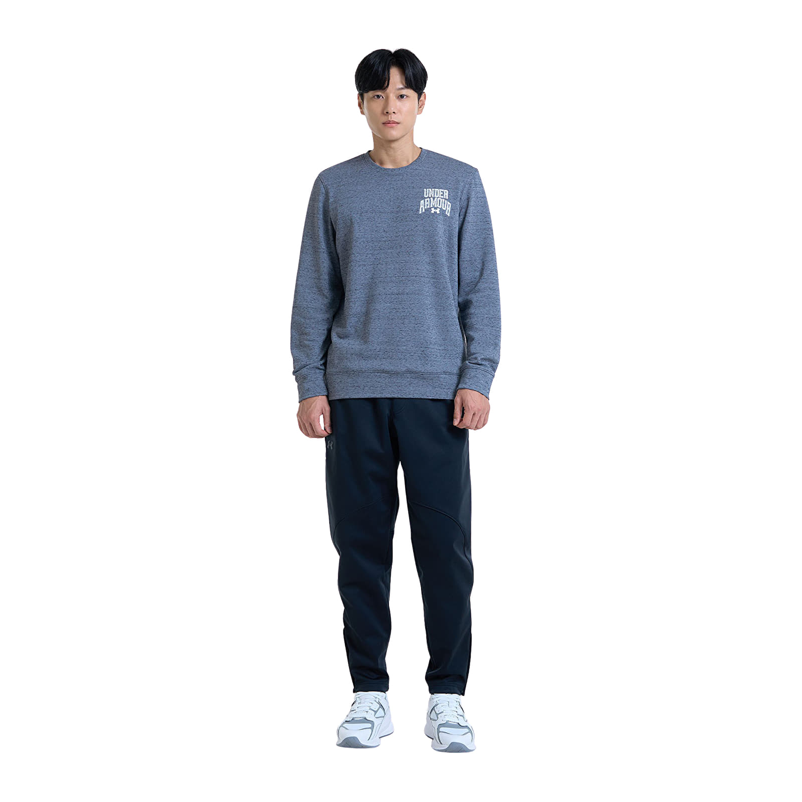Kapuutsikud ja kampsunid Under Armour Rival Terry Graphic Crew Pitch Gray Full Heather