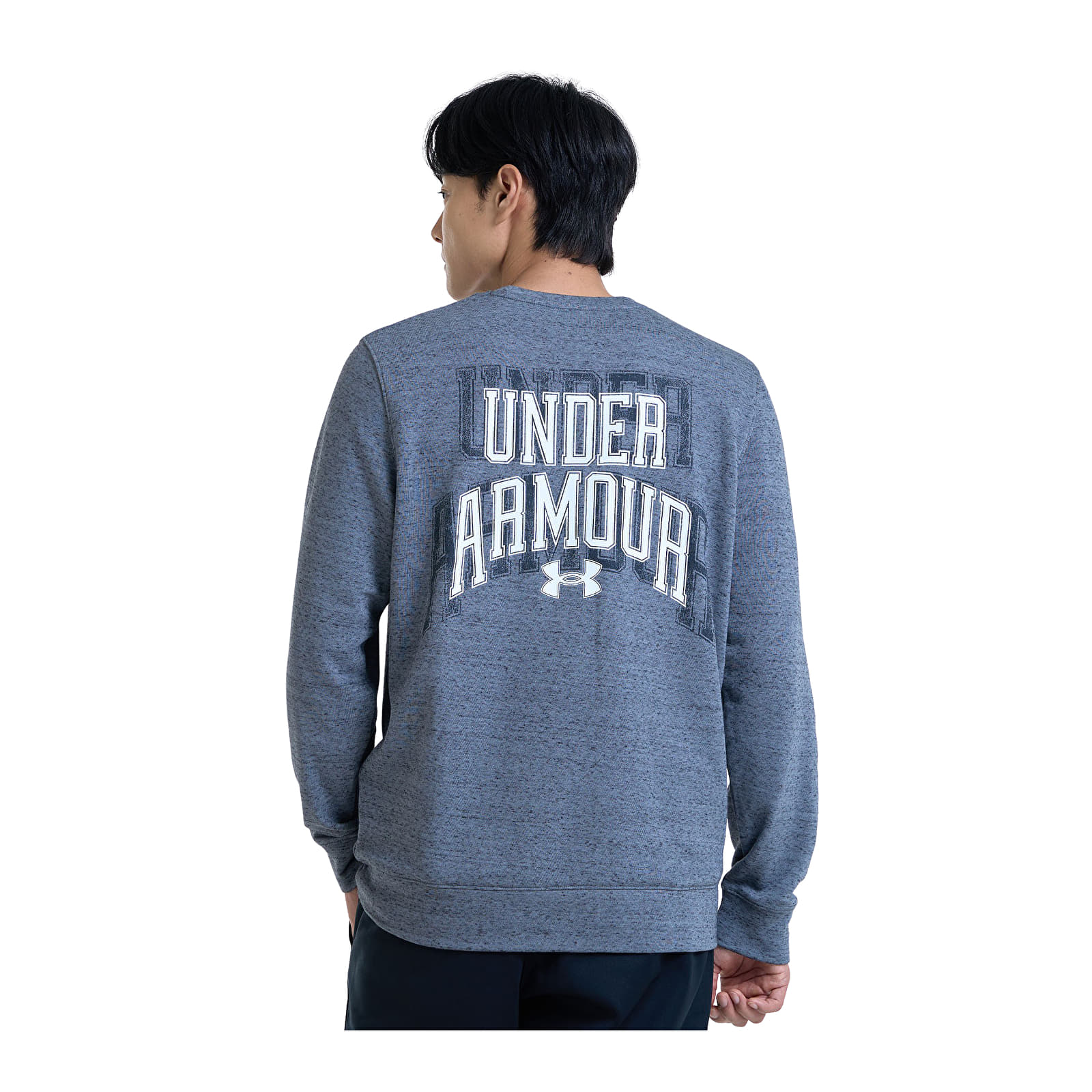 Kapuutsikud ja kampsunid Under Armour Rival Terry Graphic Crew Pitch Gray Full Heather