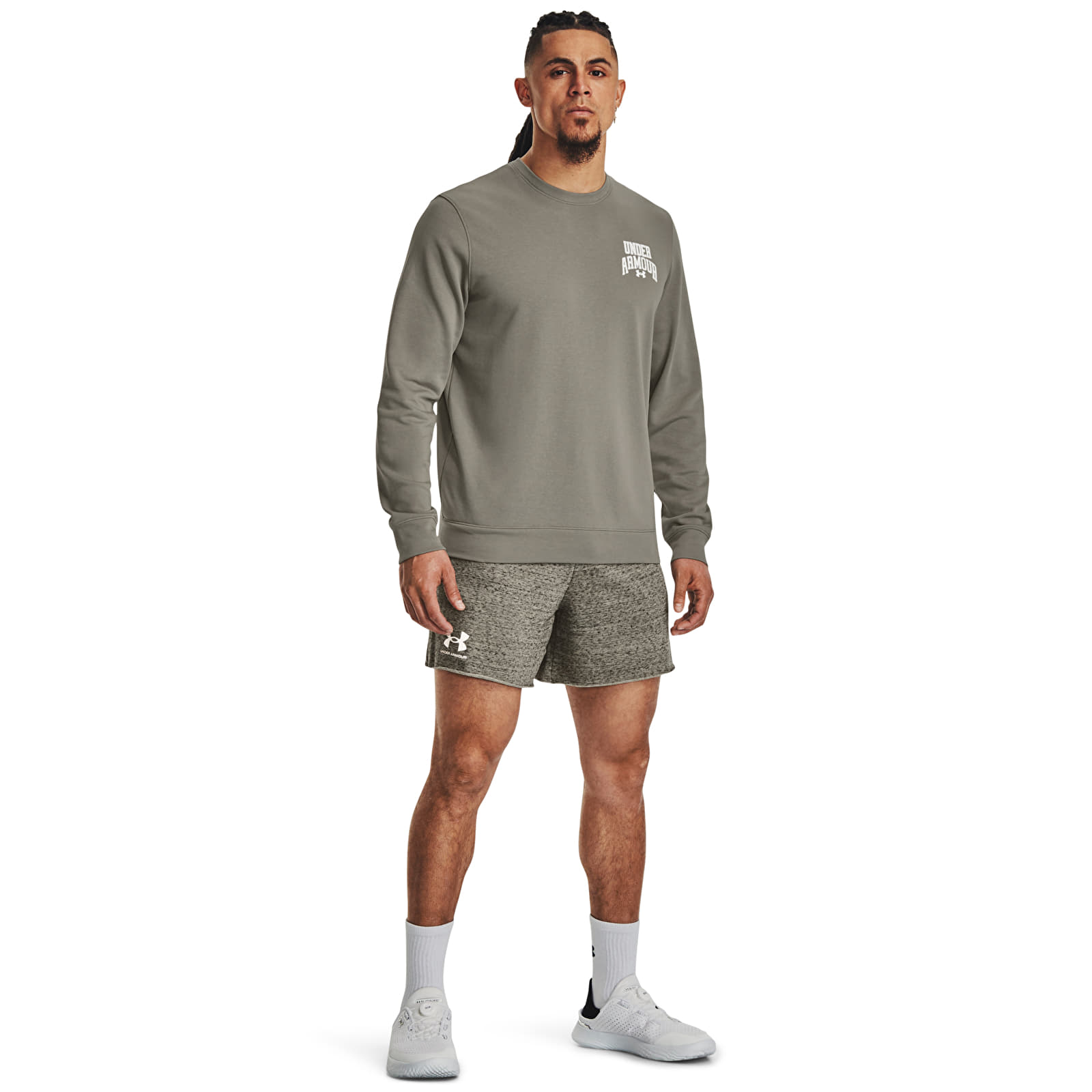 Kapuutsikud ja kampsunid Under Armour Rival Terry Graphic Crew Grove Green