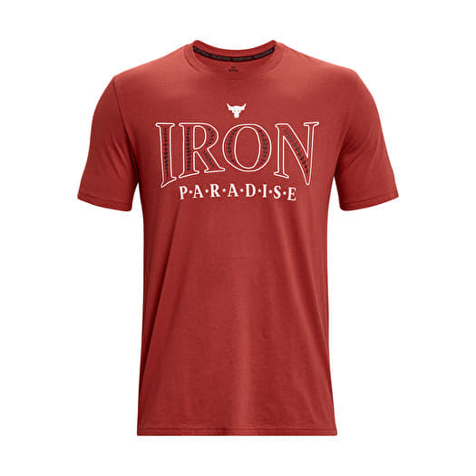 T Shirts Under Armour Project Rock Iron Ss Heritage Red Queens