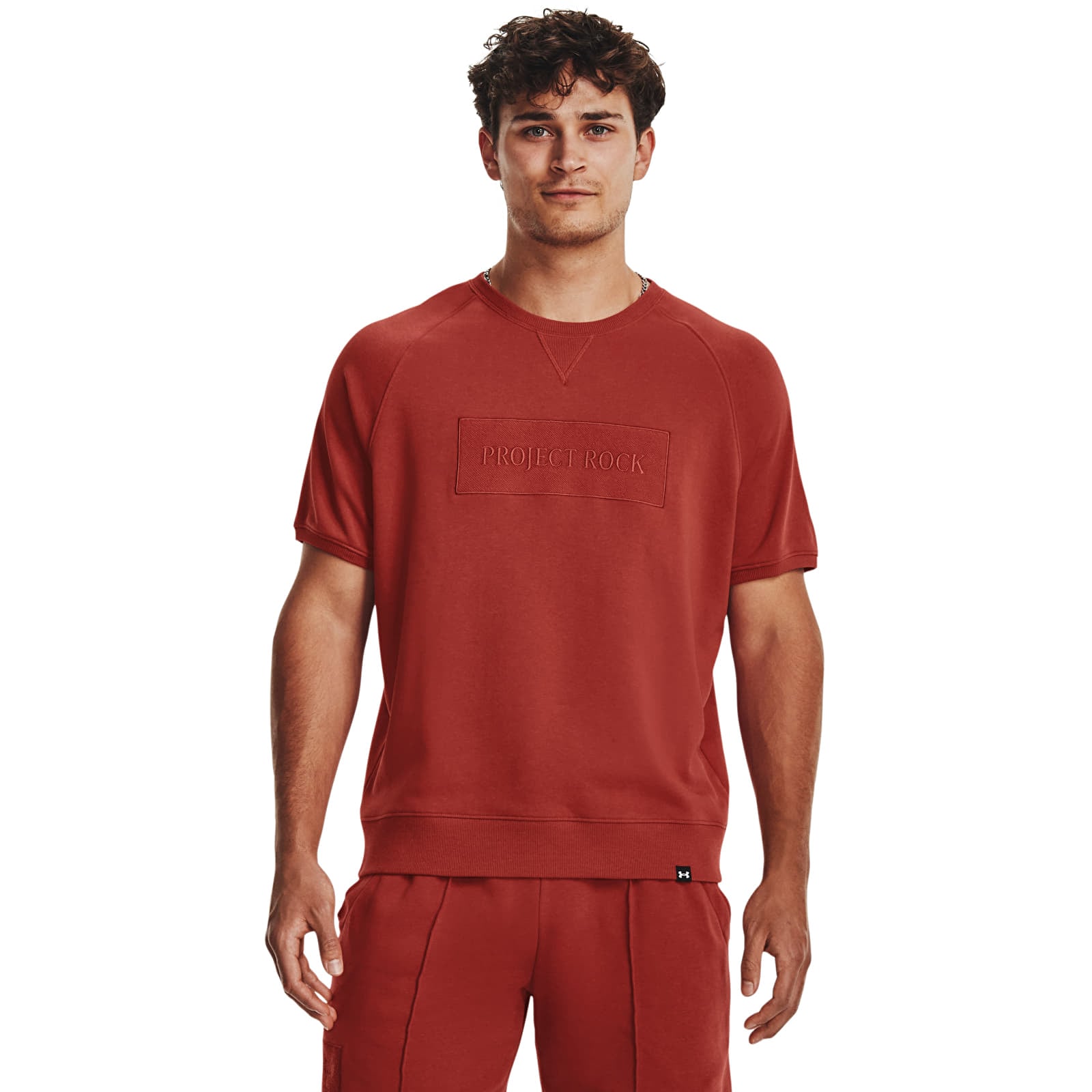 Hættetrøjer og sweatshirts Under Armour Project Rock Terry Gym Top Heritage Red