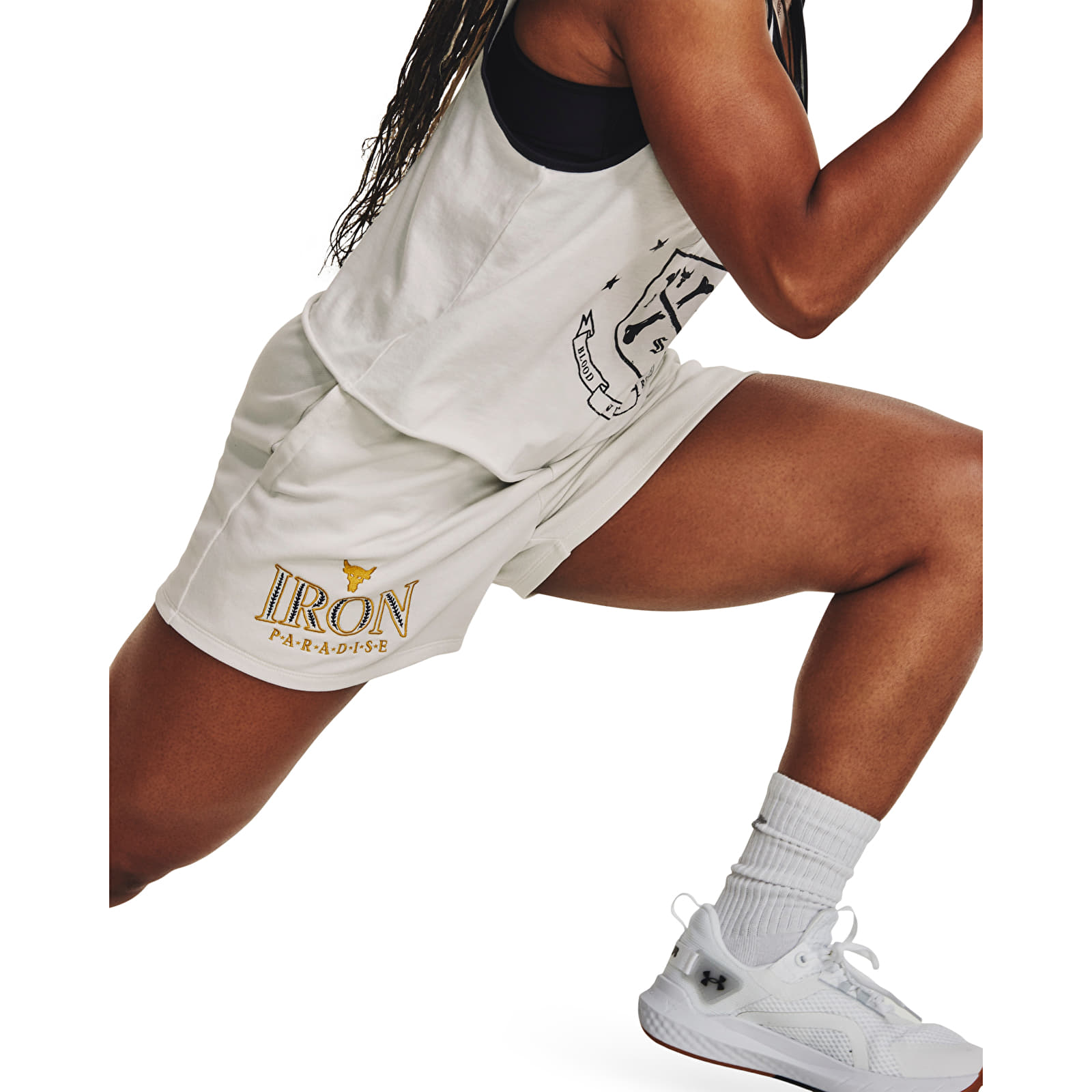 Shortsid Under Armour Project Rck Everyday Terry Short White Clay