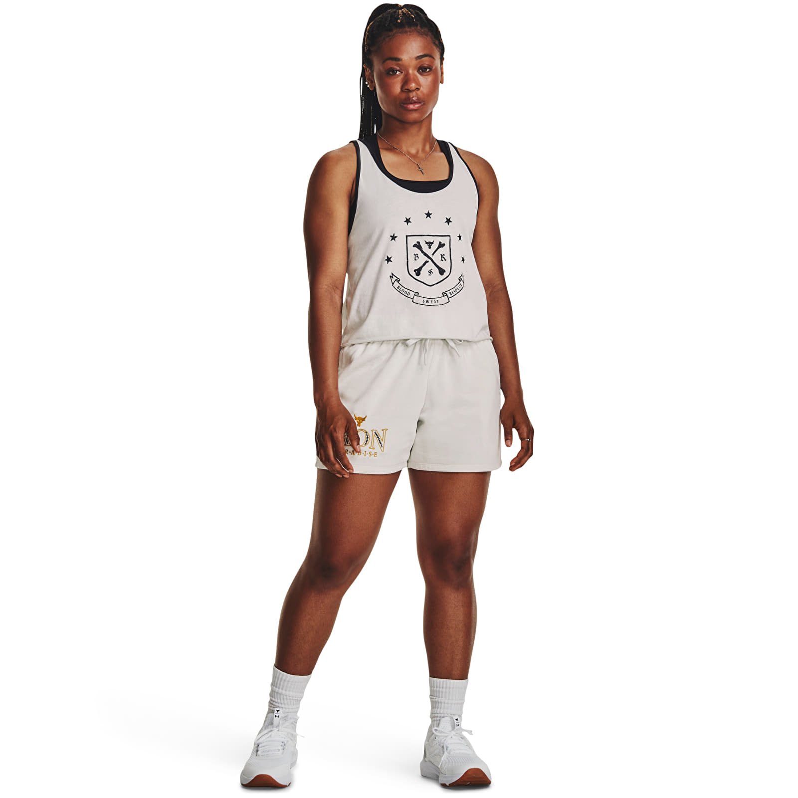 Shortsid Under Armour Project Rck Everyday Terry Short White Clay