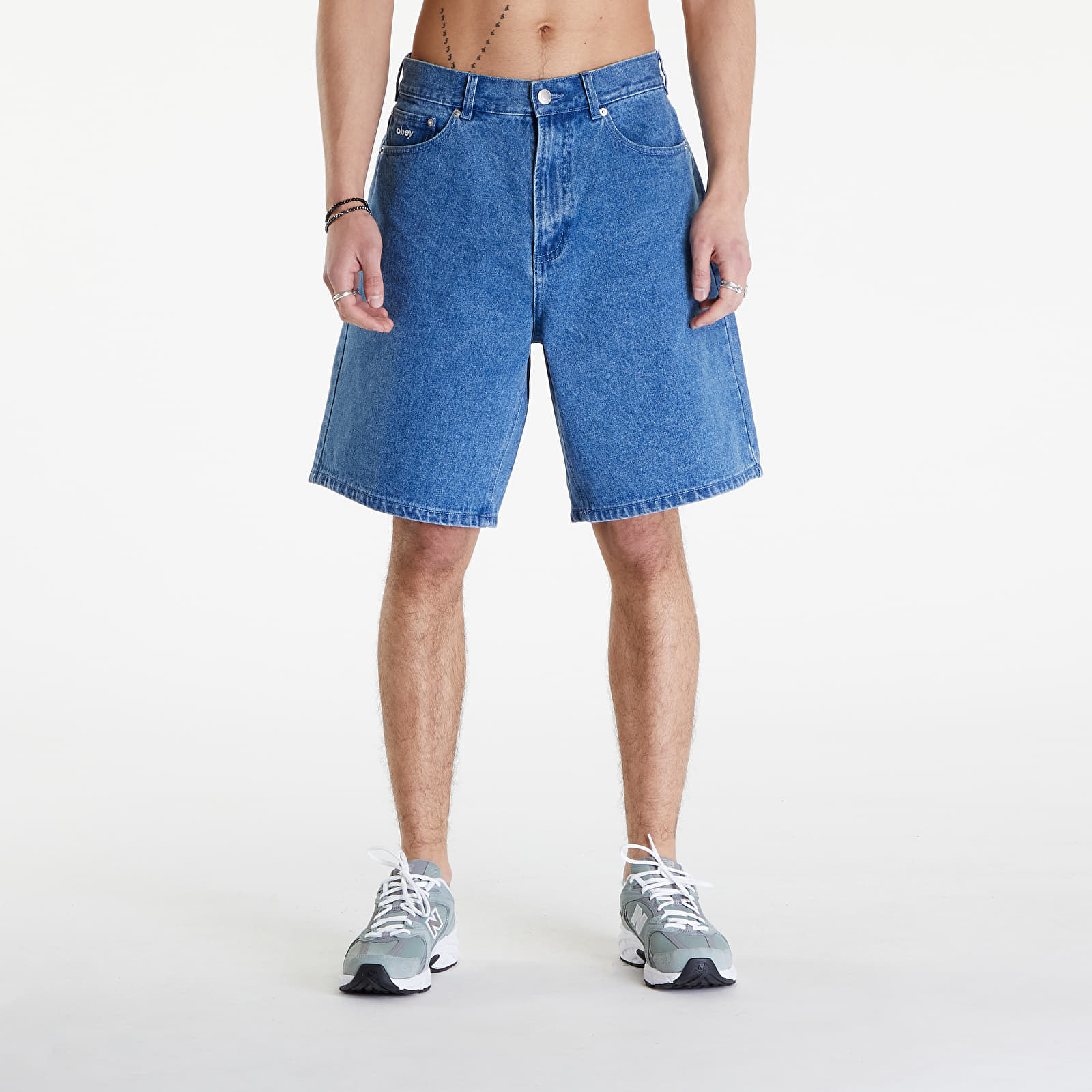 Korte broeken OBEY Bigwig Baggy Denim Short Light Indigo